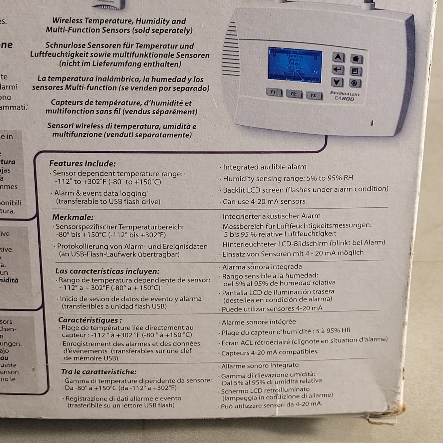 EnviroAlert EA800 8 Zones Critical Temperature Monitoring Device