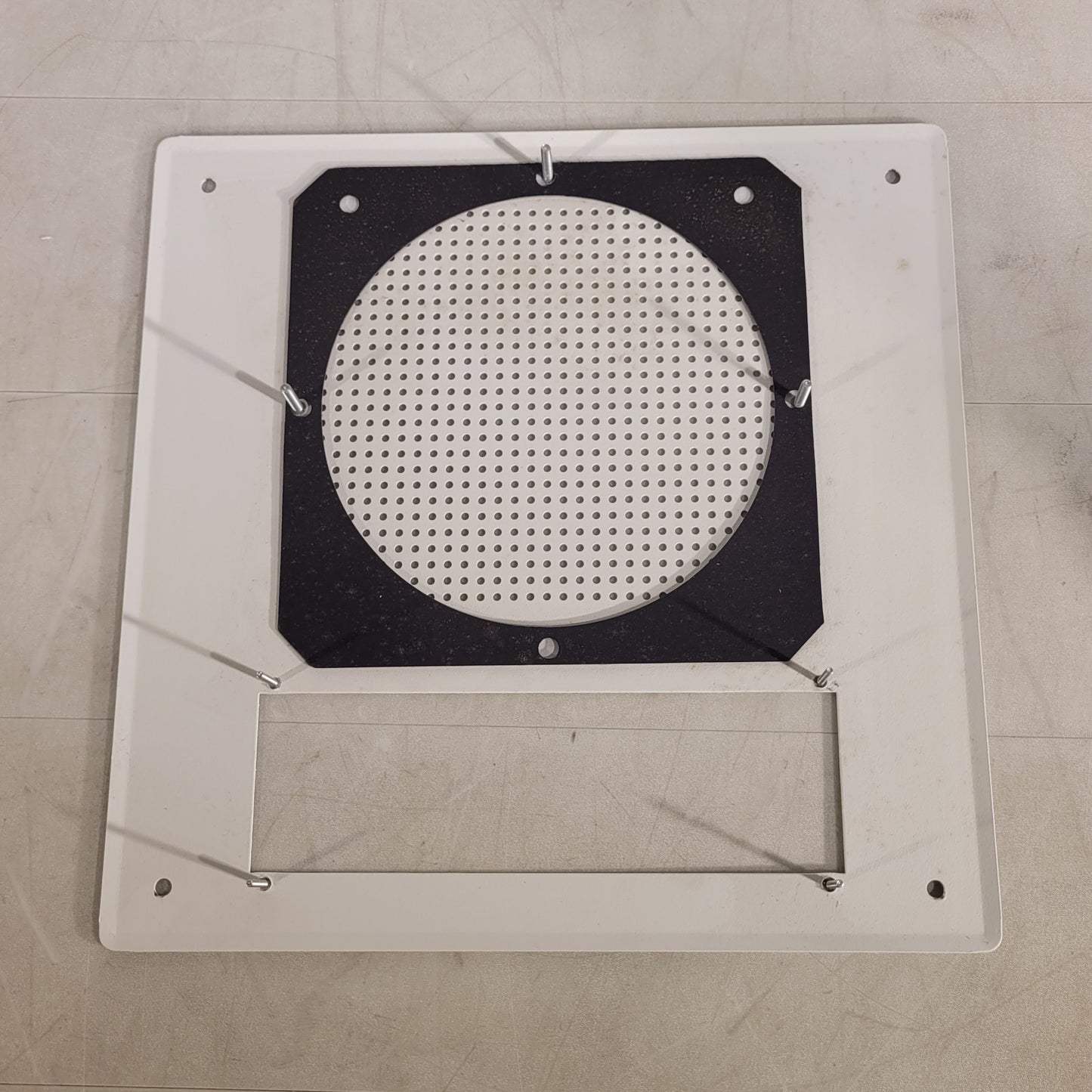 Digital Clock and Intercom Speaker Mounting Plate White 13" X 13"