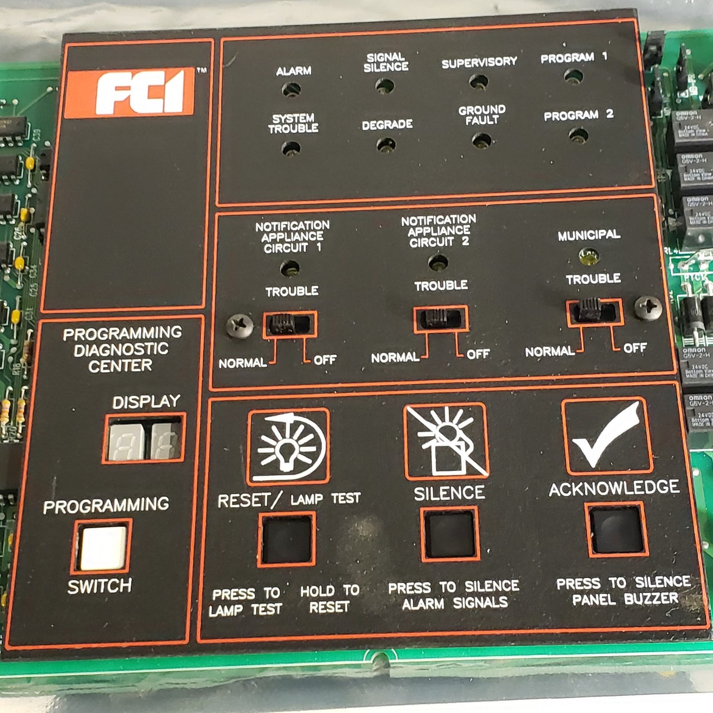 FCI SCU 1120-0469 Rev W 7200 Fire Alarm Control Board Fire Control Instruments