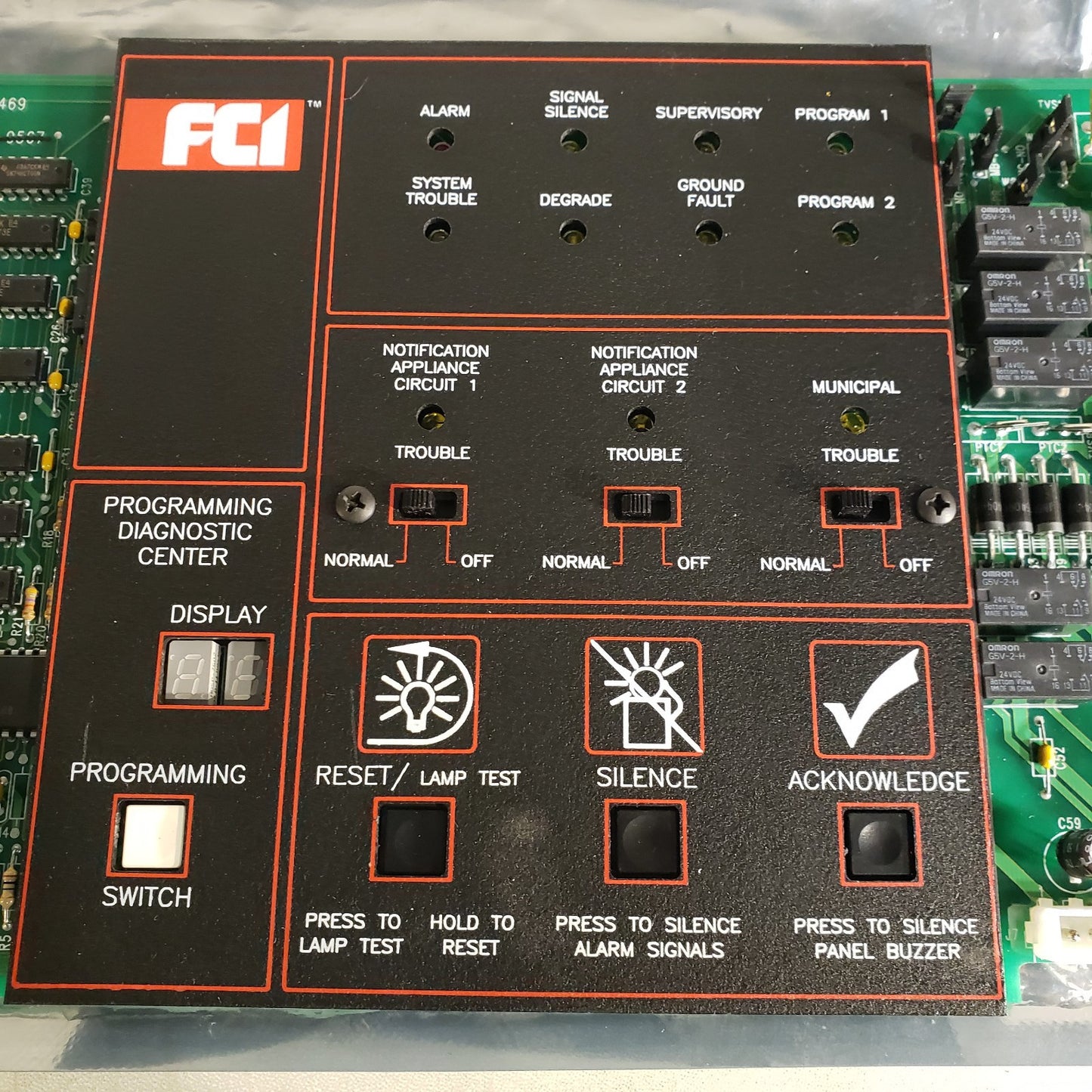FCI SCU 1120-0469 Rev W 7200 Fire Alarm Control Board Fire Control Instruments