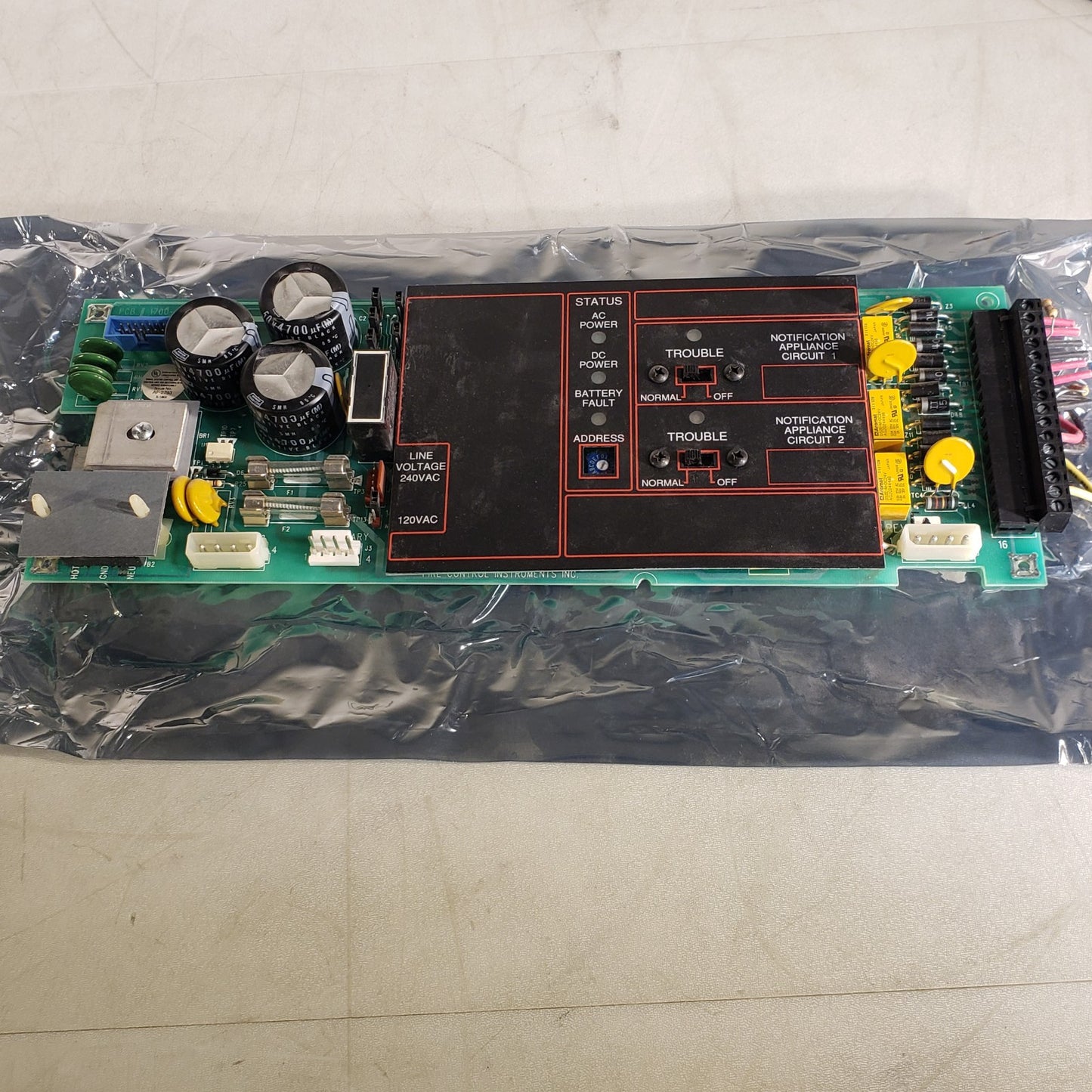 FCI DSU 1120-0476 Rev A 7200 Fire Alarm Control Board Fire Control Instruments