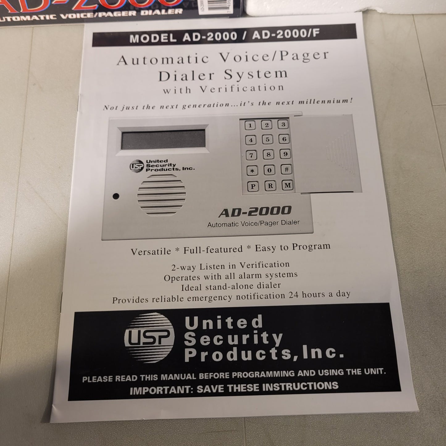 USP AD-2000 Automatic Voice Pager Dialer With Verification 74961704317 Security