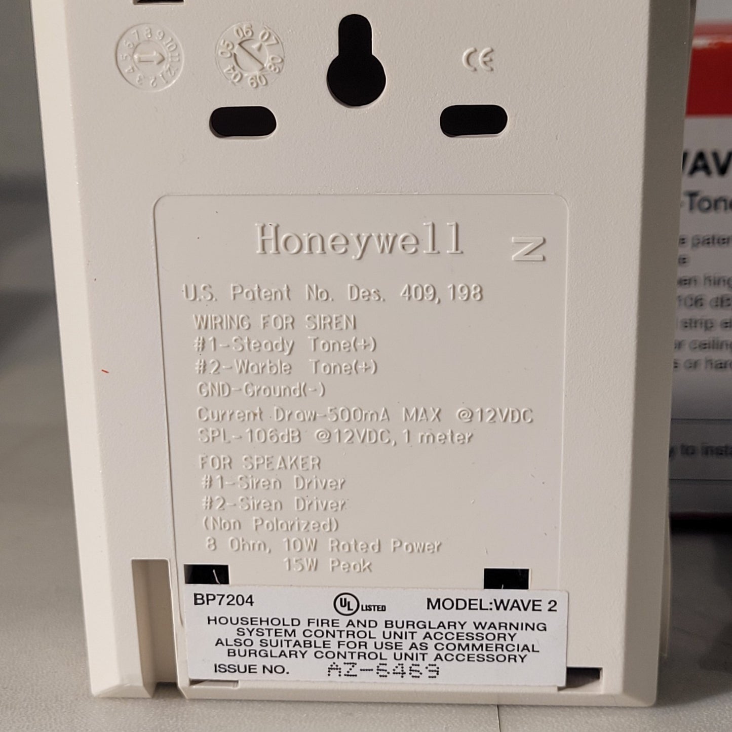Honeywell Wave 2 Two Tone Siren Indoor Siren 106dB BP7204