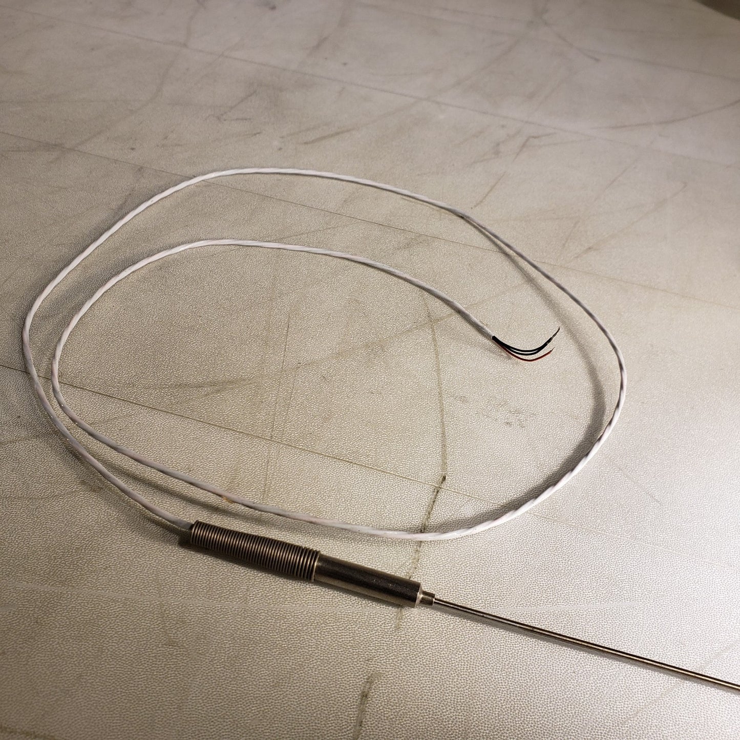 RTD 3-Wire Thermocouple Temperature Sensor Probe Stainless Steel w/ Relief Coil
