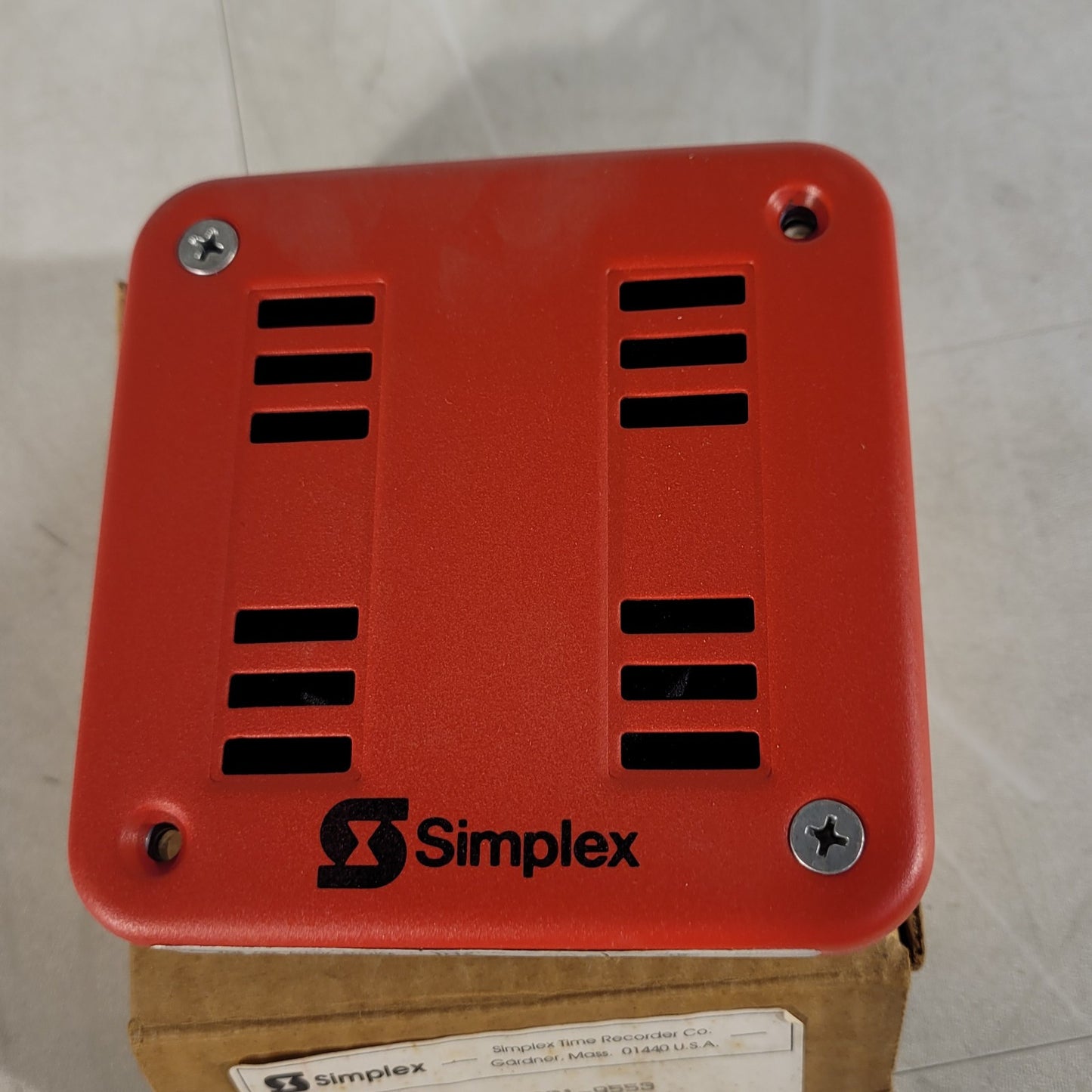 Simplex 2901-9553 Surface Horn Mechanism For Fire Alarm Red Vintage