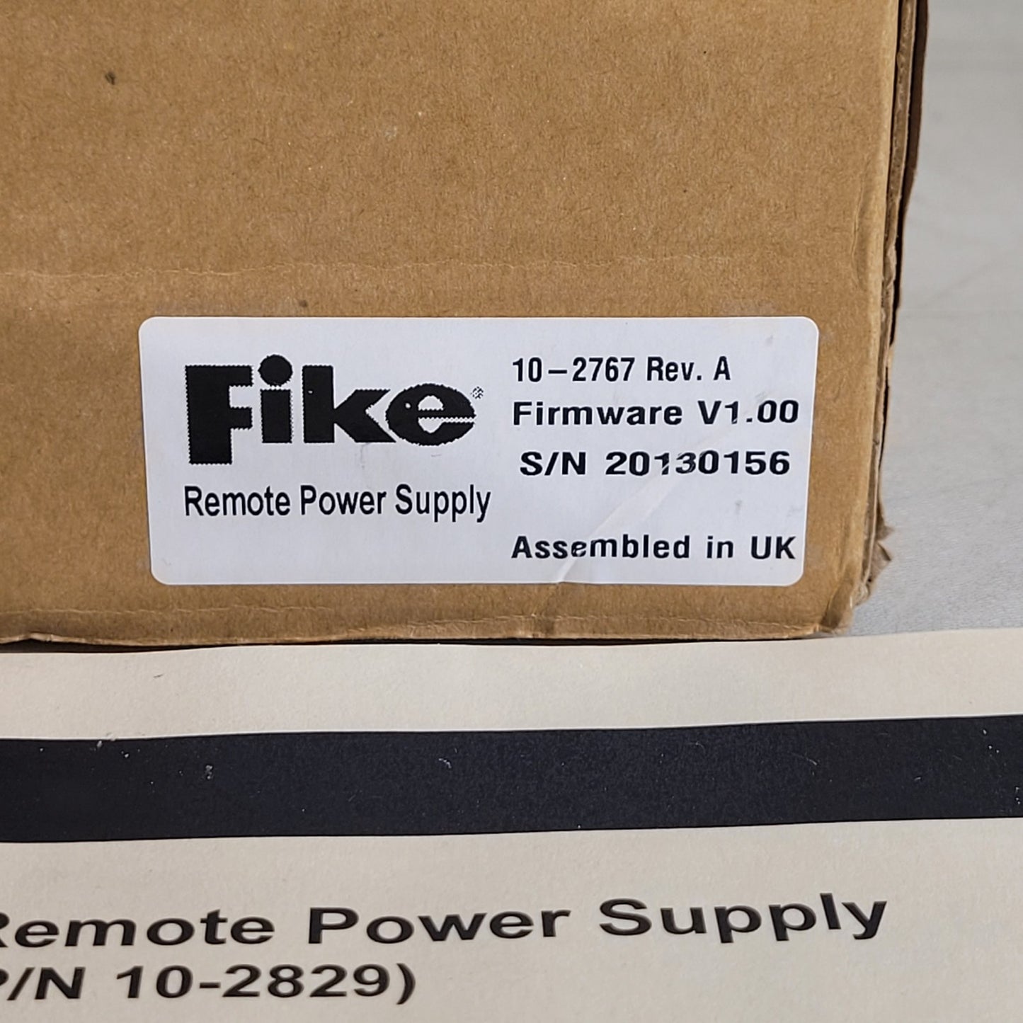 Fike 10-2767 Rev A Remote Power Supply Firmware V1.00