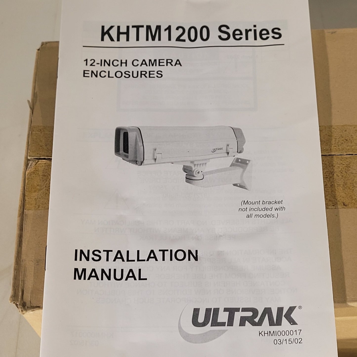 Ultrak KHTM12N 12" Camera Enclosure Camera Housing With Installation Manual