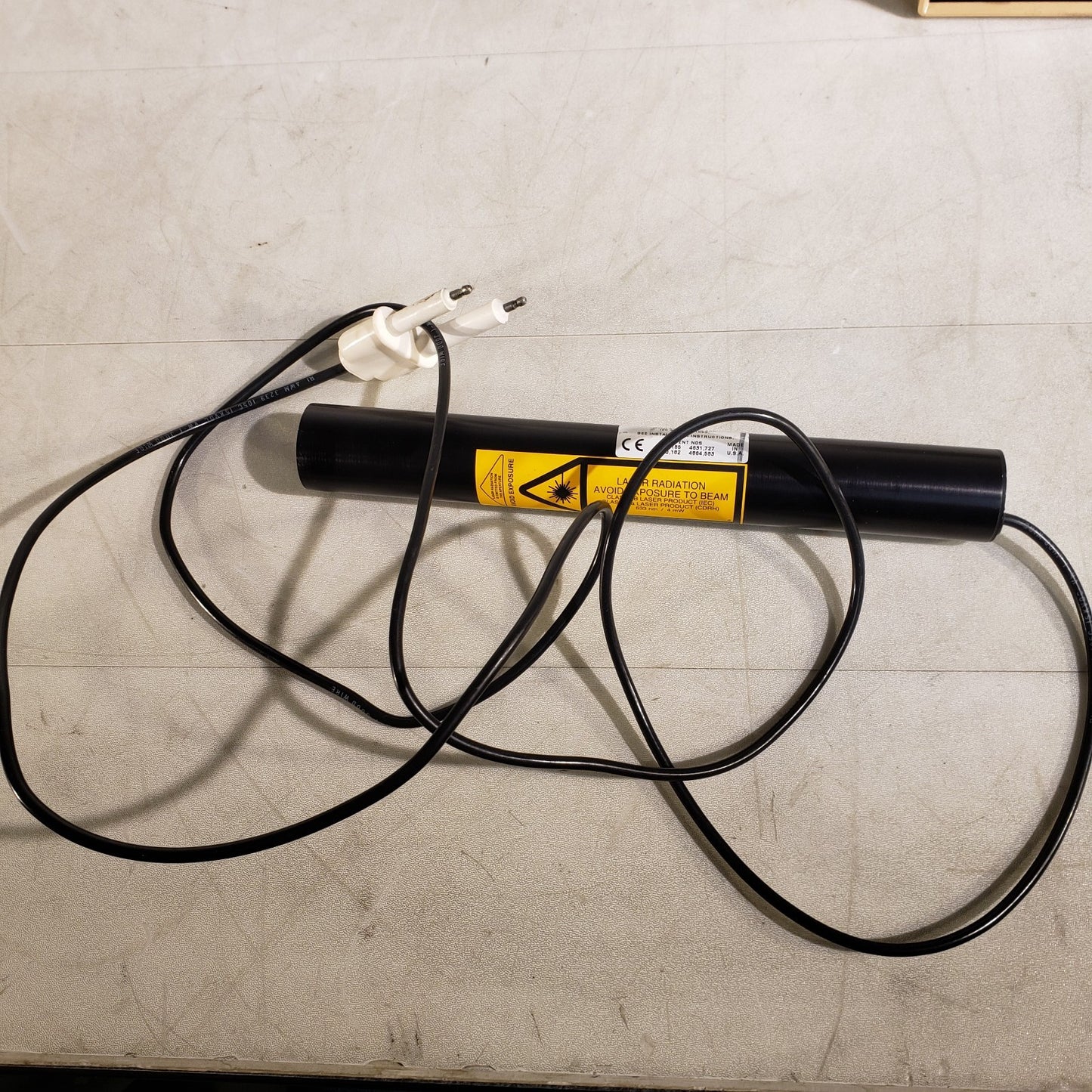 Uniphase 1101P Laser 633nm 4mW w/ Power Supply 1201-1 115V 0.12A