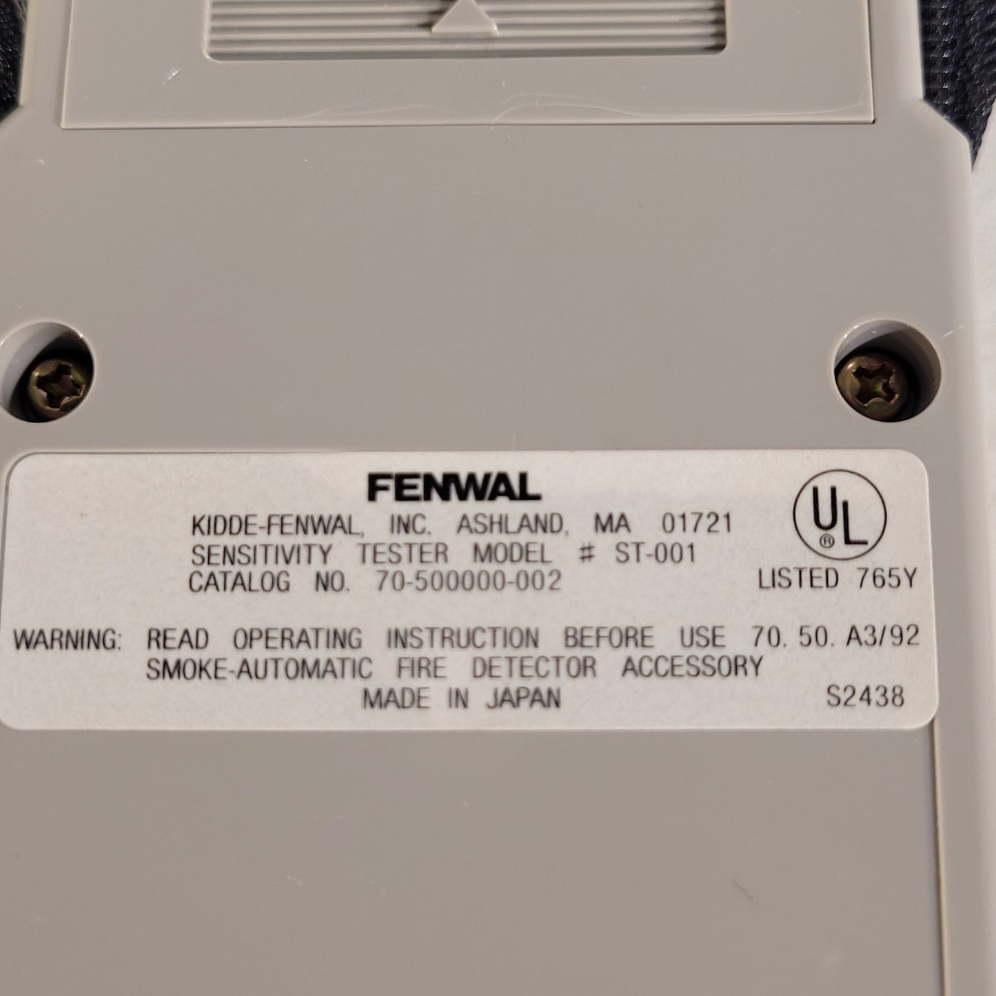 Vintage 1992 Fenwal ST-001 Smoke Detector Sensitivity Tester 70-500000-002