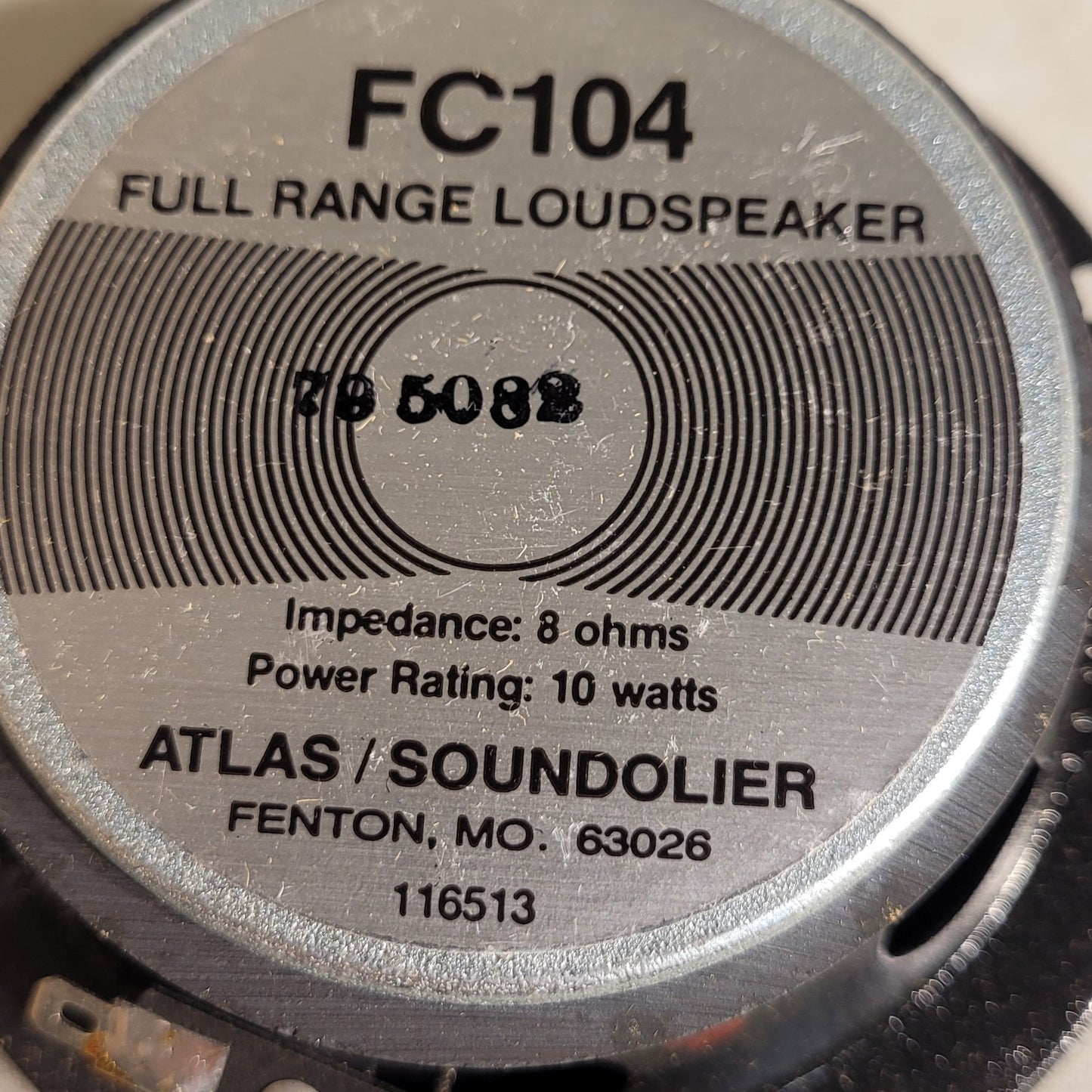 Atlas Soundolier FC104 Full Range Loudspeaker 4" I Ceiling Speaker 8ohms 10watts