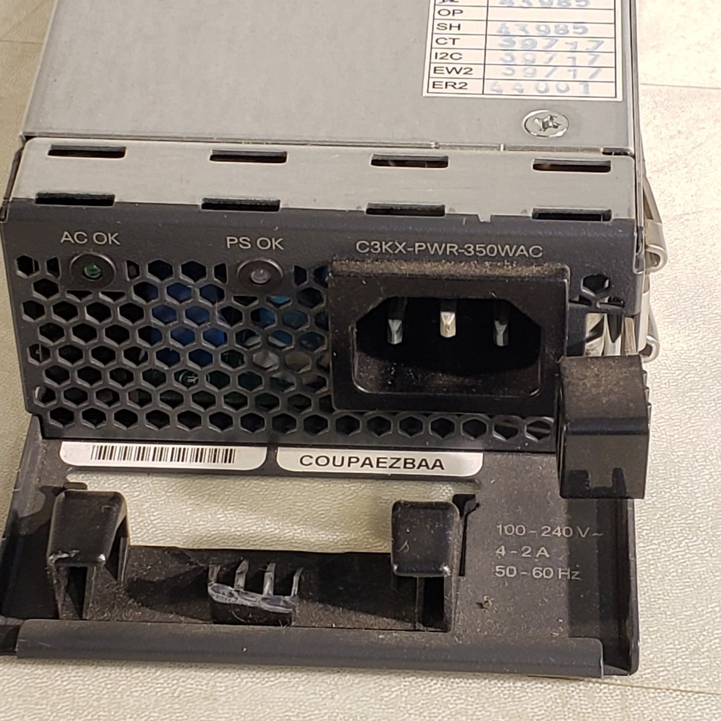 Delta Electronics EDPS-350CB Switching Power Supply C3KX-PWR-350WAC