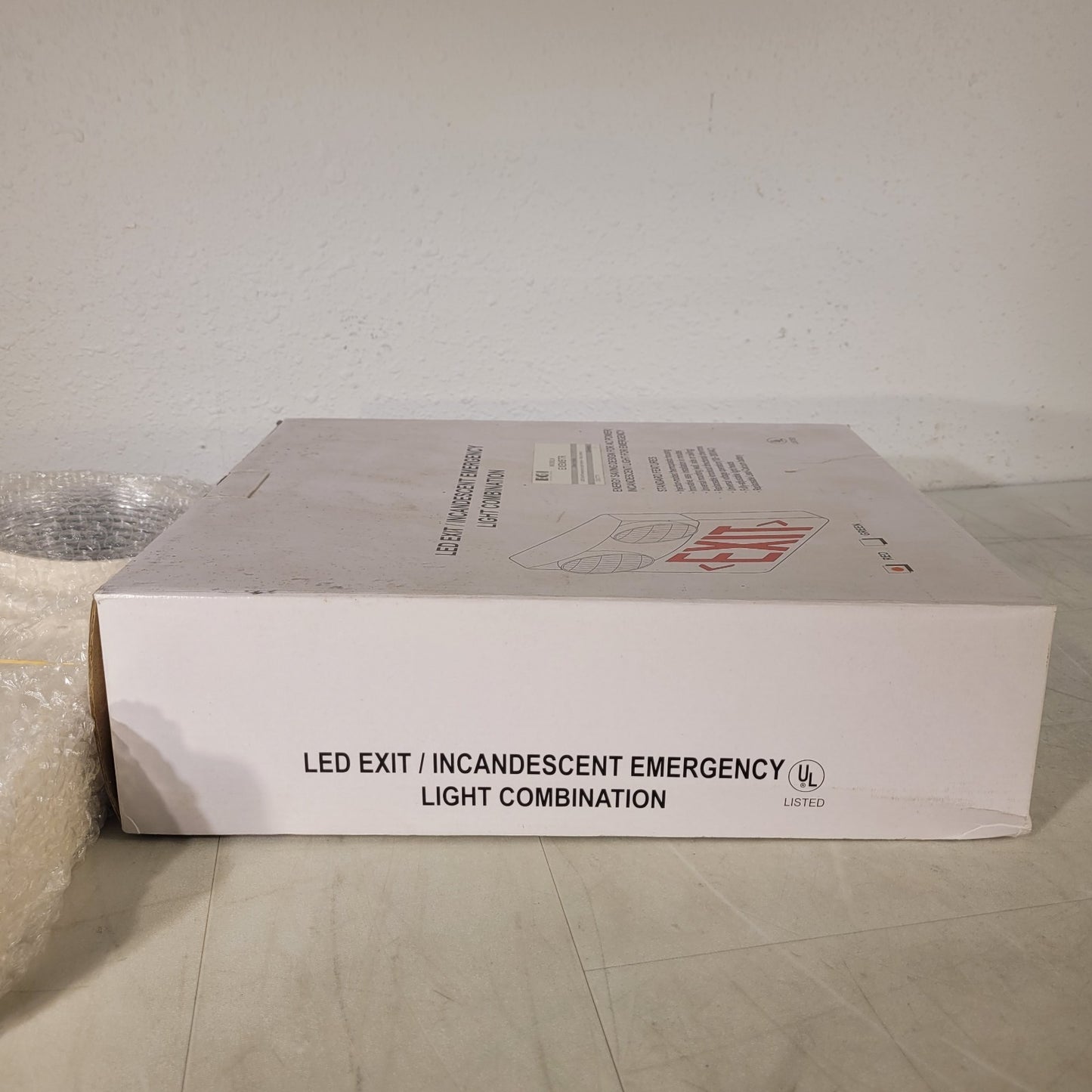 EGI EXEMBTR LED Exit Emergency Light Combo Red Letters 120/277v