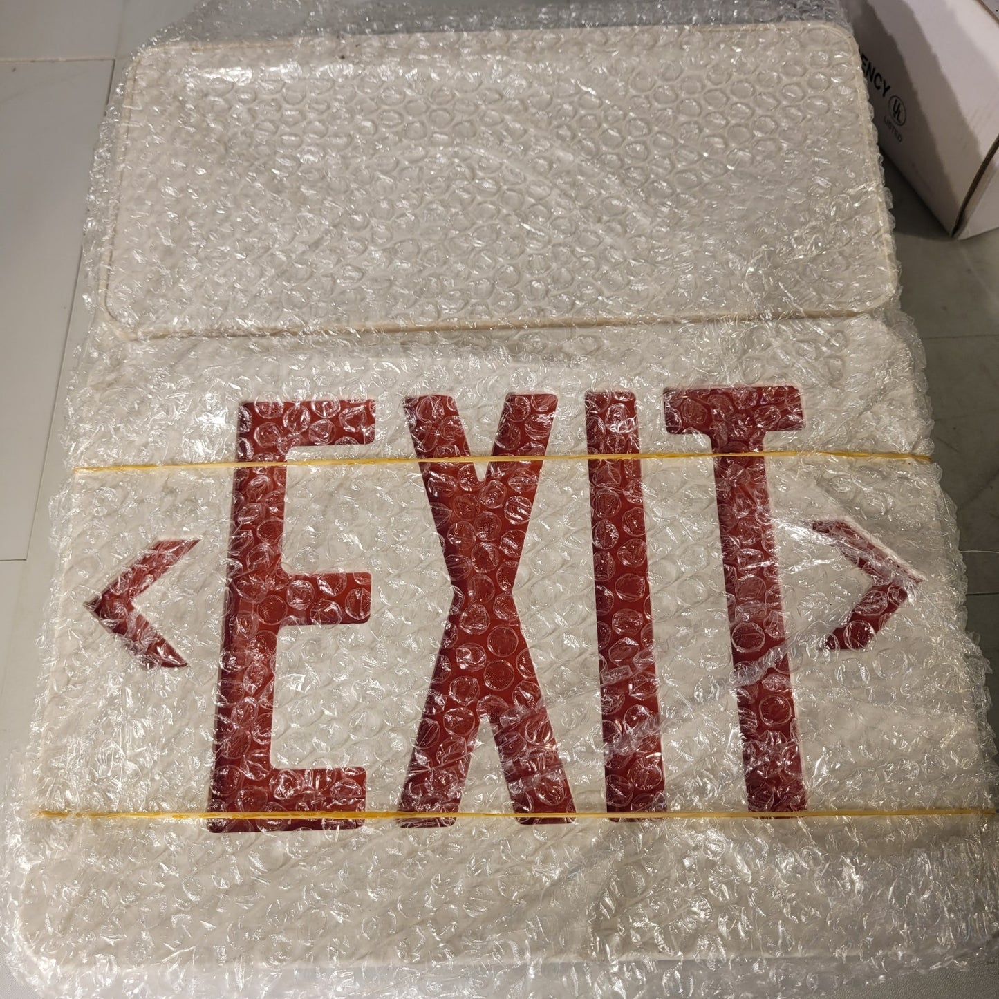EGI EXEMBTR LED Exit Emergency Light Combo Red Letters 120/277v