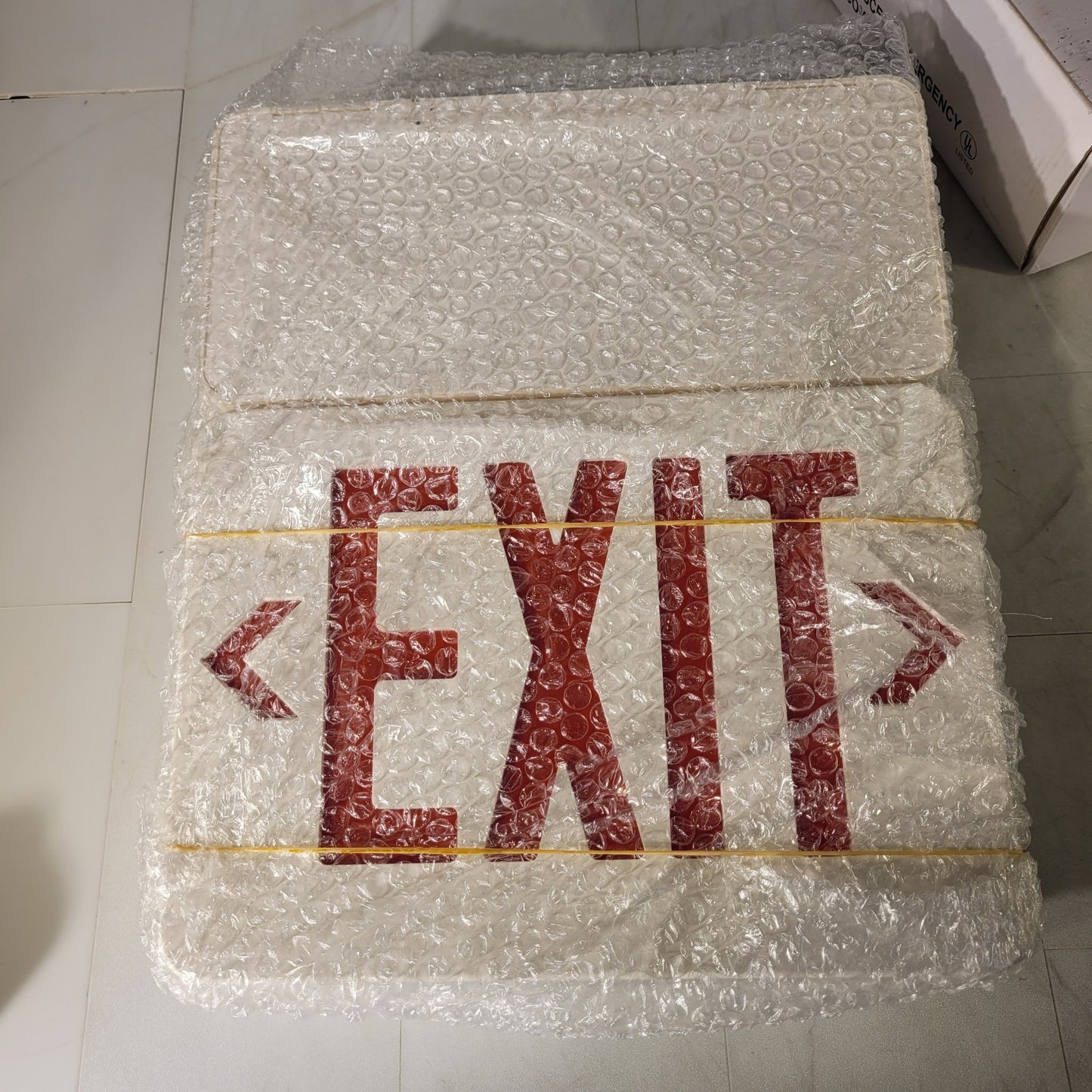 EGI EXEMBTR LED Exit Emergency Light Combo Red Letters 120/277v