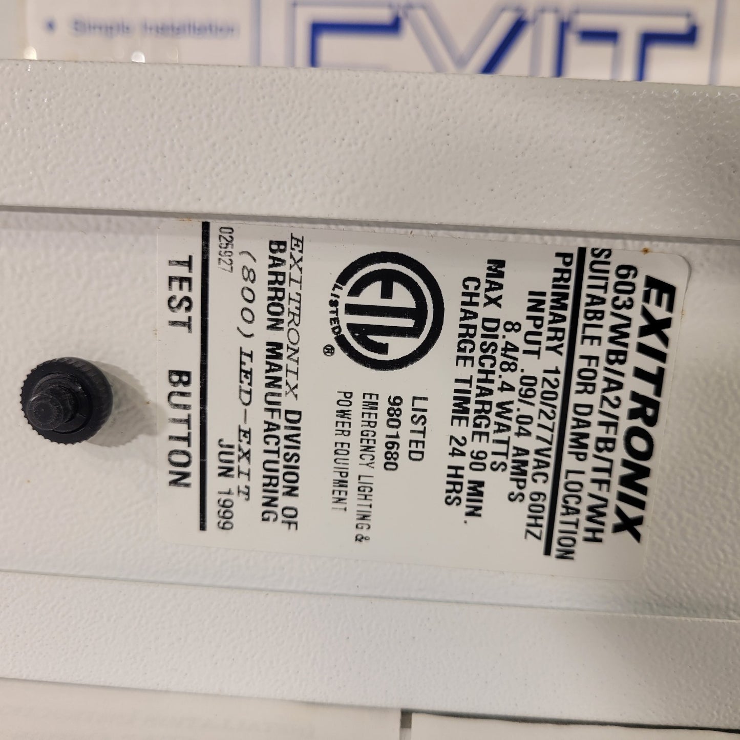 Exitronix 603/WB/A2/FB/TF/WH LED Exit Sign Suitable For Damp Locations