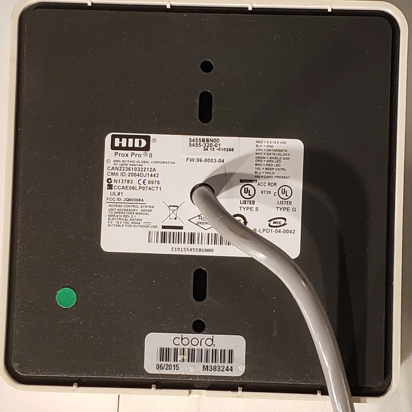 HID ProxPro II 5455 BBN Wall Switch Proximity Reader CBORD