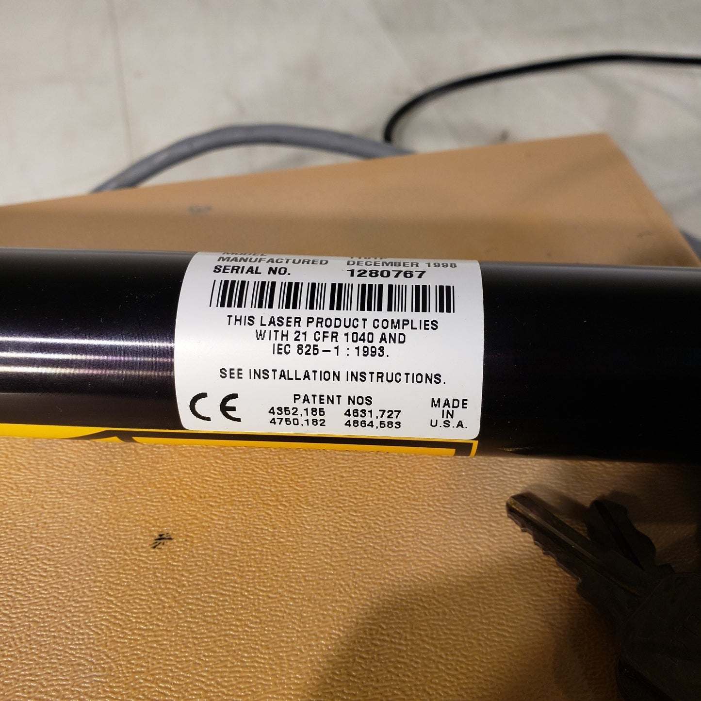 Uniphase Laser And Power Supply 1201-1 Input 115V 0.12A 1101P 633nm 4mW