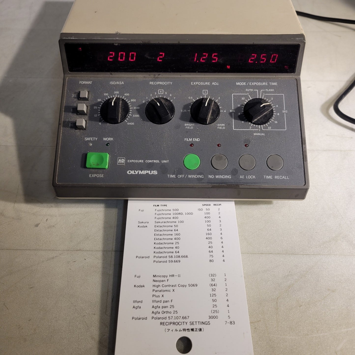 Olympus PM-CBSP AD Exposure Control Unit Microscope Photography Device