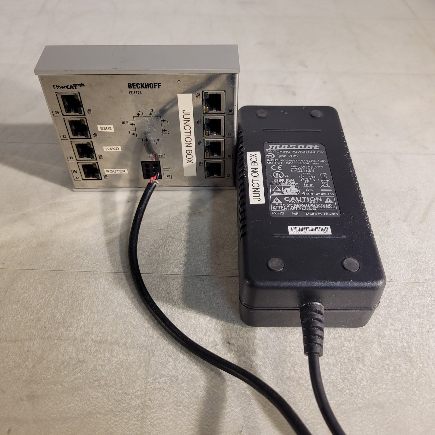 Beckhoff CU1128 8-port Ethercat Hub Ethernet Powered Junction Box w Power Supply