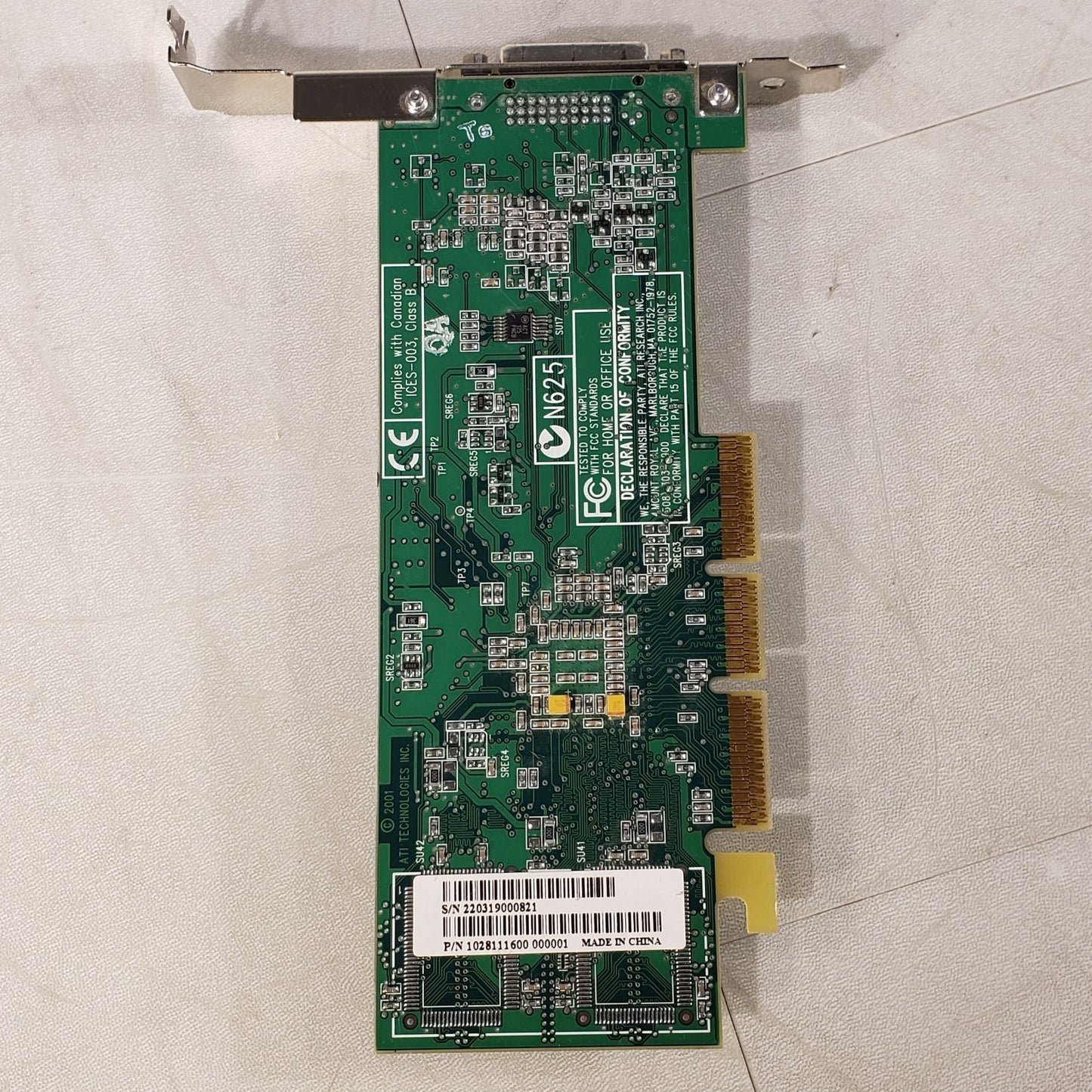 ATI E-G012-01-3614(B) (VCS3-3) AGP DVI Video Card