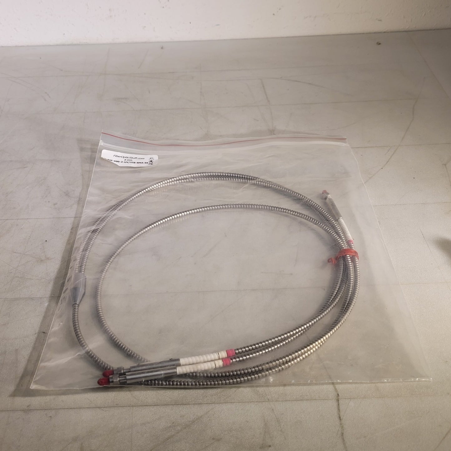 FiberOpticStuff BIF-400-2-UV/VIS-SMA-SS Bifurcated Flexible Armored Fiber Optic