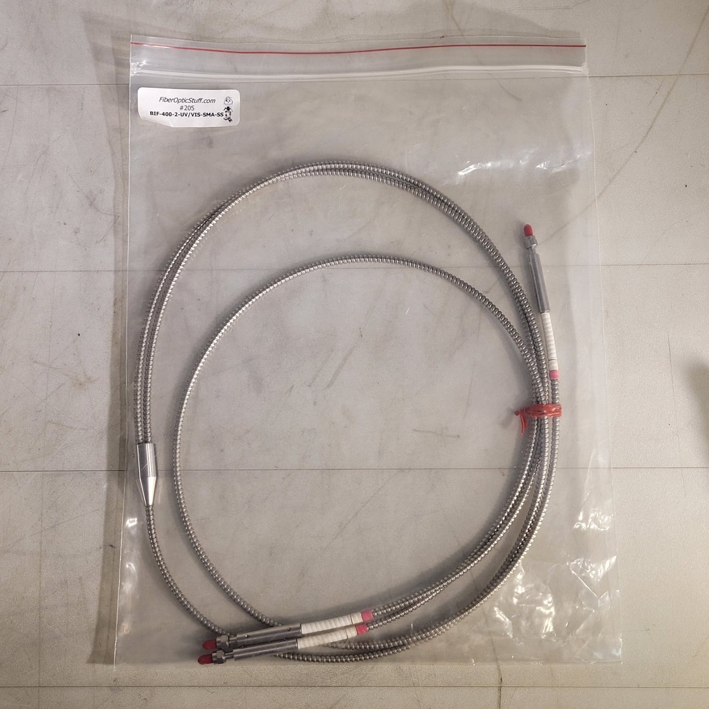 FiberOpticStuff BIF-400-2-UV/VIS-SMA-SS Bifurcated Flexible Armored Fiber Optic