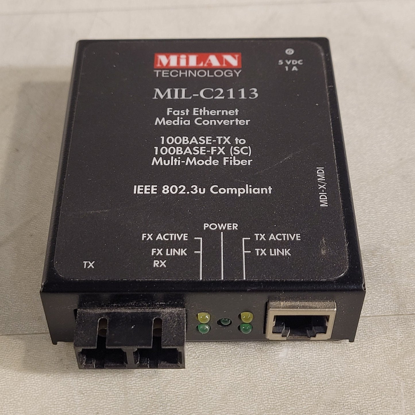 Milan Tech MIL-C2113 Fast Ethernet Media Converter 100Base-TX to 100Base-FX