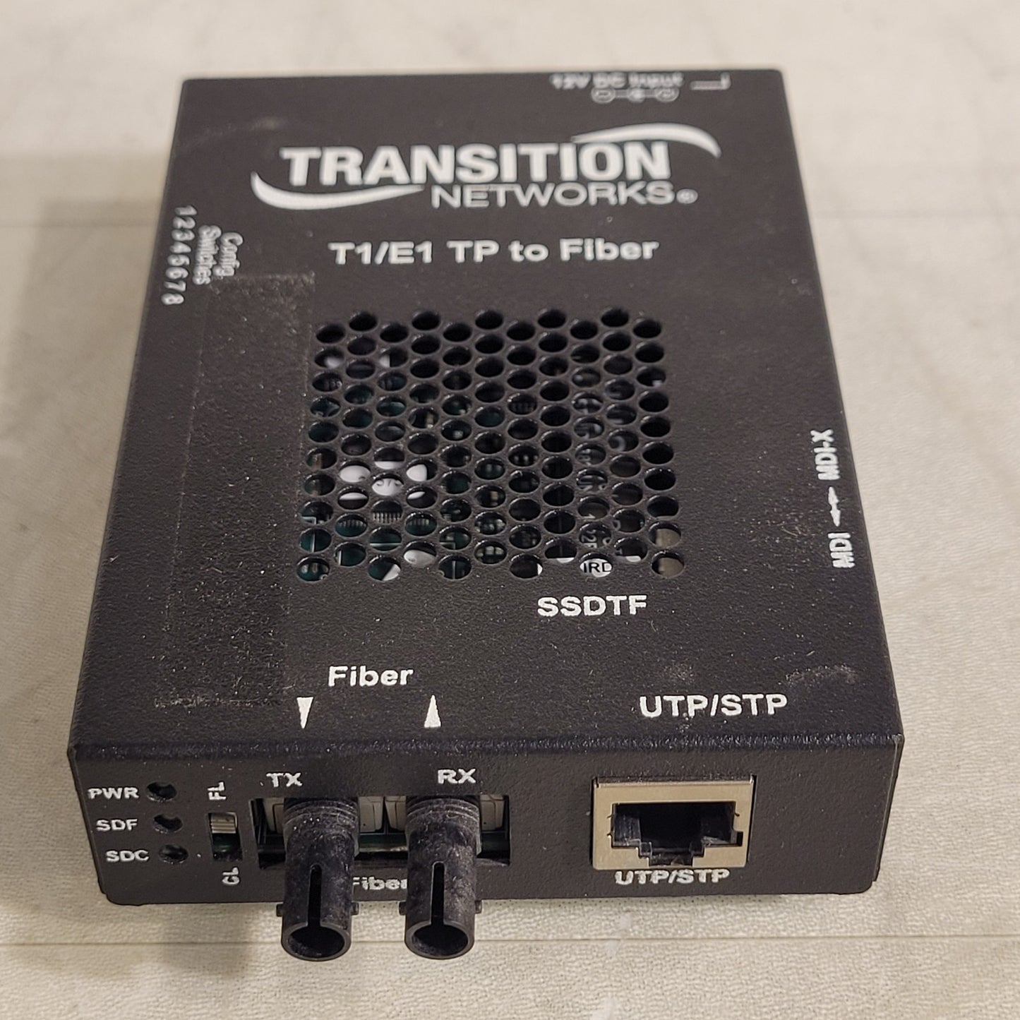 Transition Networks T1/E1 TP to Fiber Media Converter SSDTF1027-120
