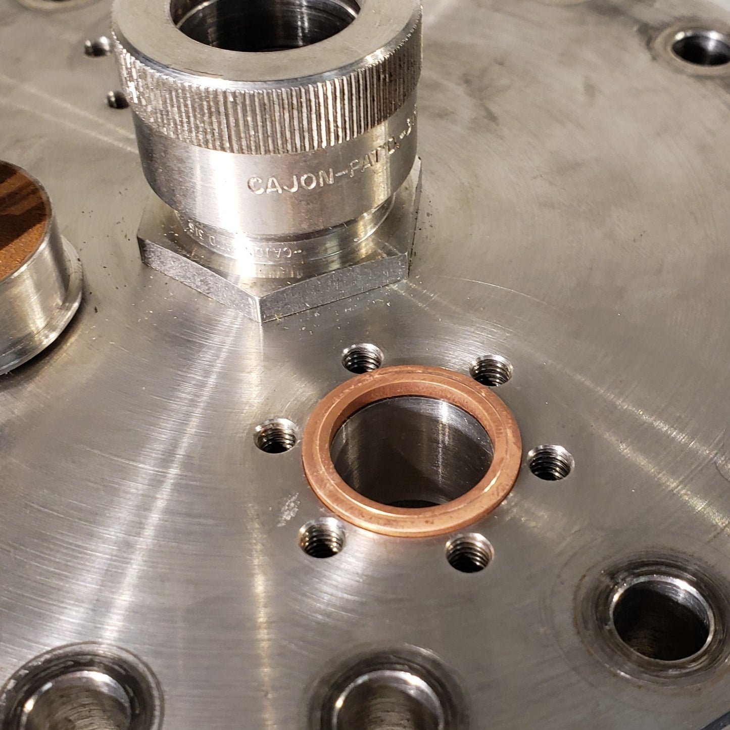 MDC 6" DN100CF Conflat Flange w/ 2x 1.33" Zero Length Adapter 3/4" Ultra Torr