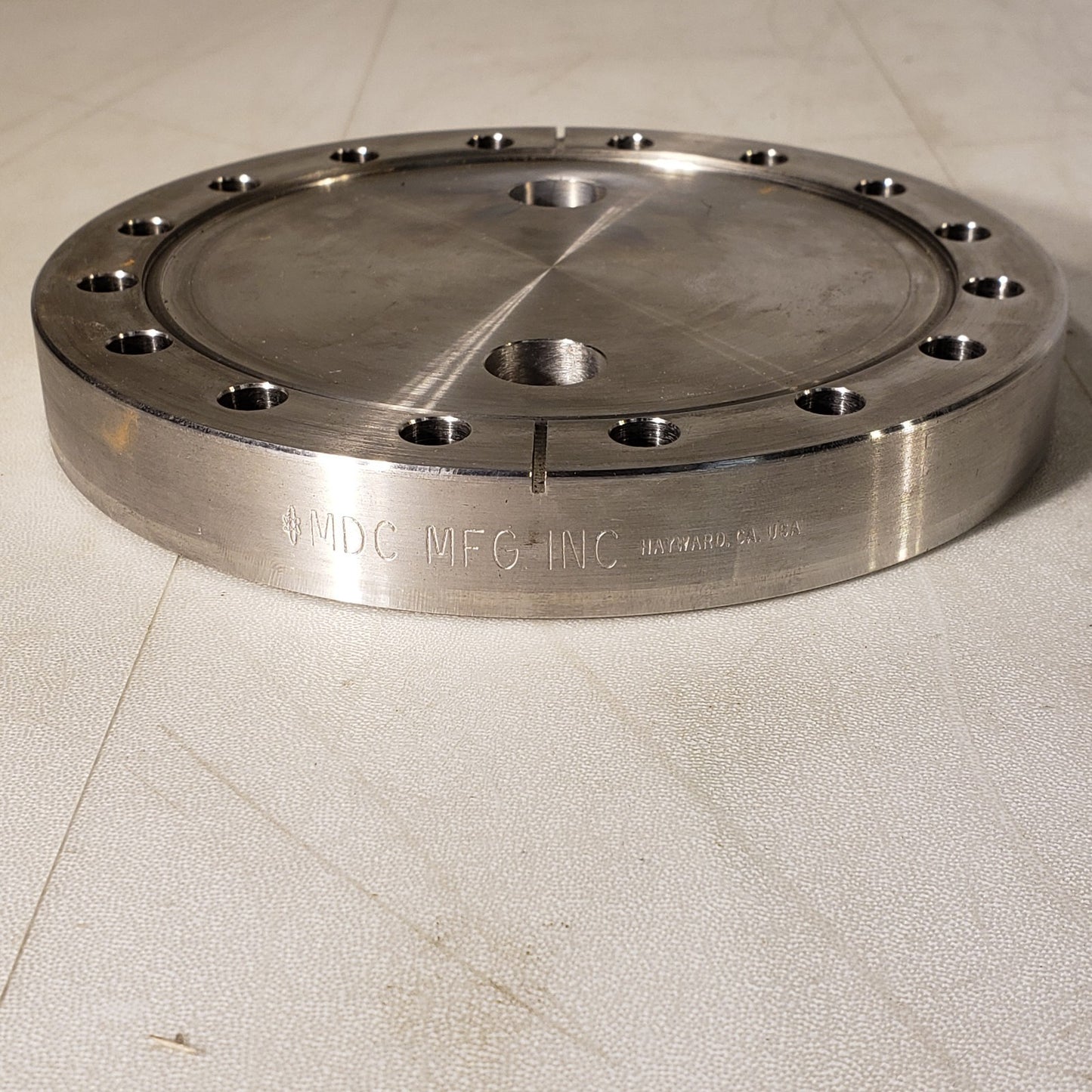 MDC Conflat 6" CF DN100CF Flange w/ 2x 1.33" DN16CF Zero Length Adapter UHV SS