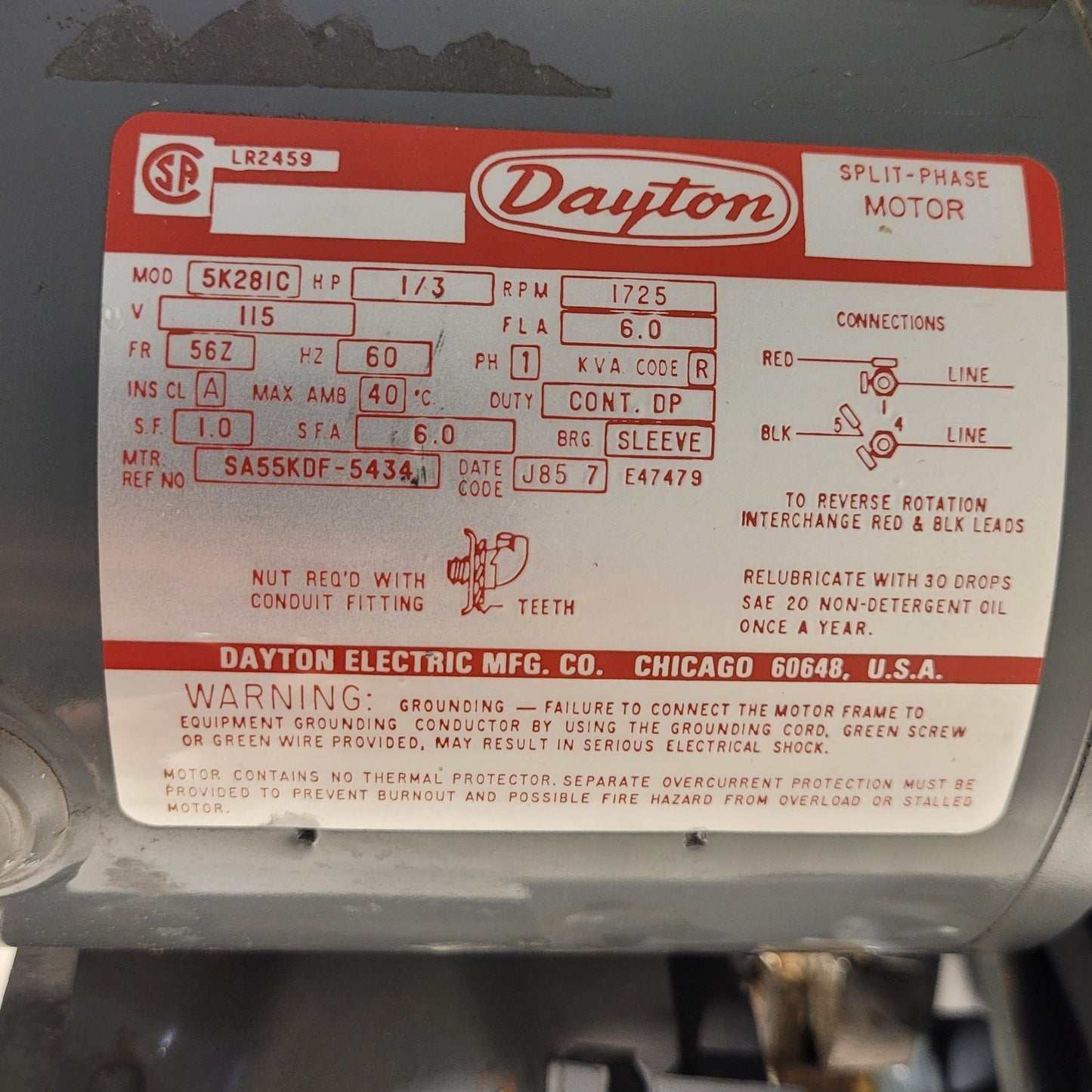 Dixie 24 500 Automatic Can Seamer Canner Dayton Electric 5K28IC Motor Sealer