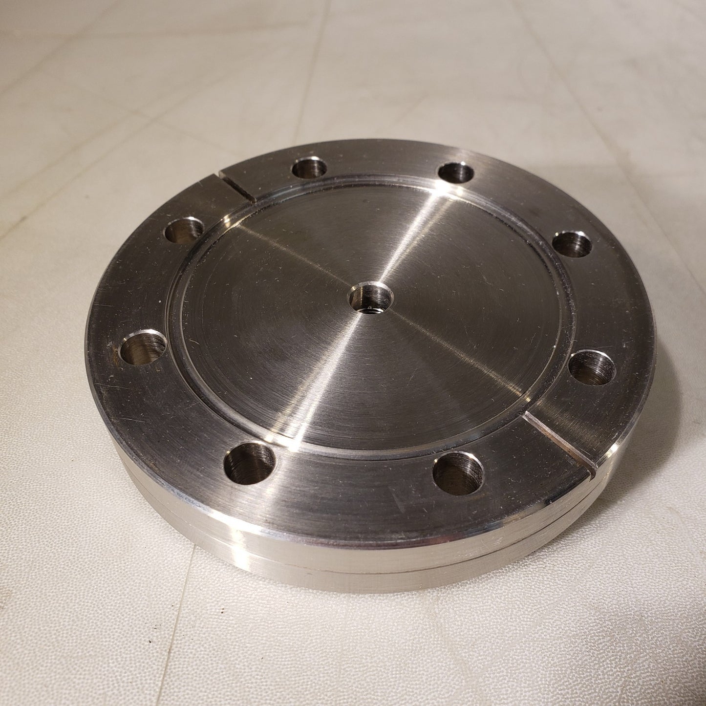 Conflat DN63CF 4.5" Flange w 1/4" NPT Threaded Adapter UHV Ultra High Vacuum