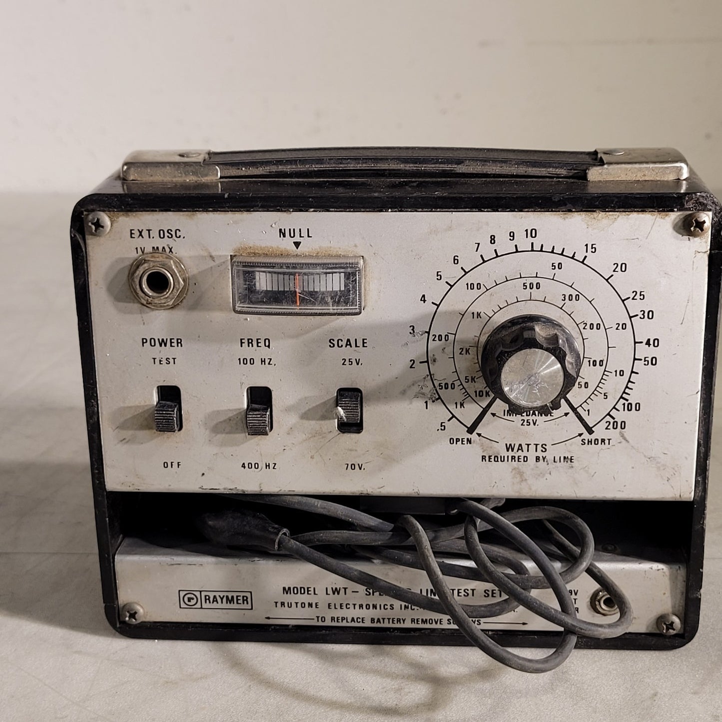 Vintage Raymer LWT Speaker Line Test Set Portable Battery Powered