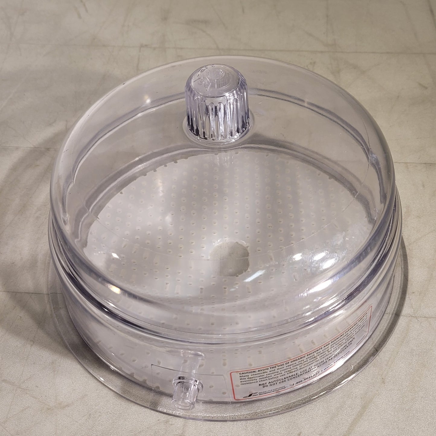 Bel-Art Space-Saver Polycarbonate Vacuum Desiccator Clear Lid SP Scienceware 9"