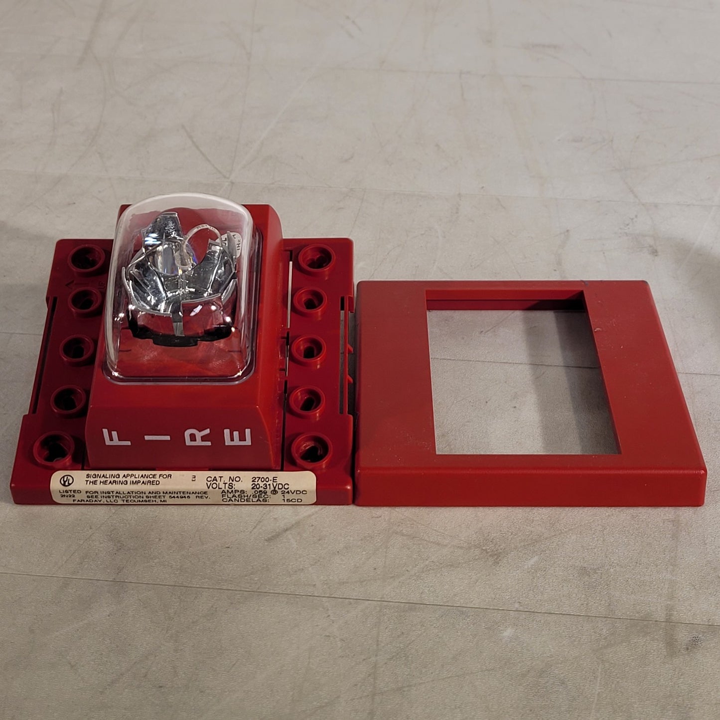 Faraday 2700-E Fire Alarm Remote Strobe Wall Red For Hearing Impaired