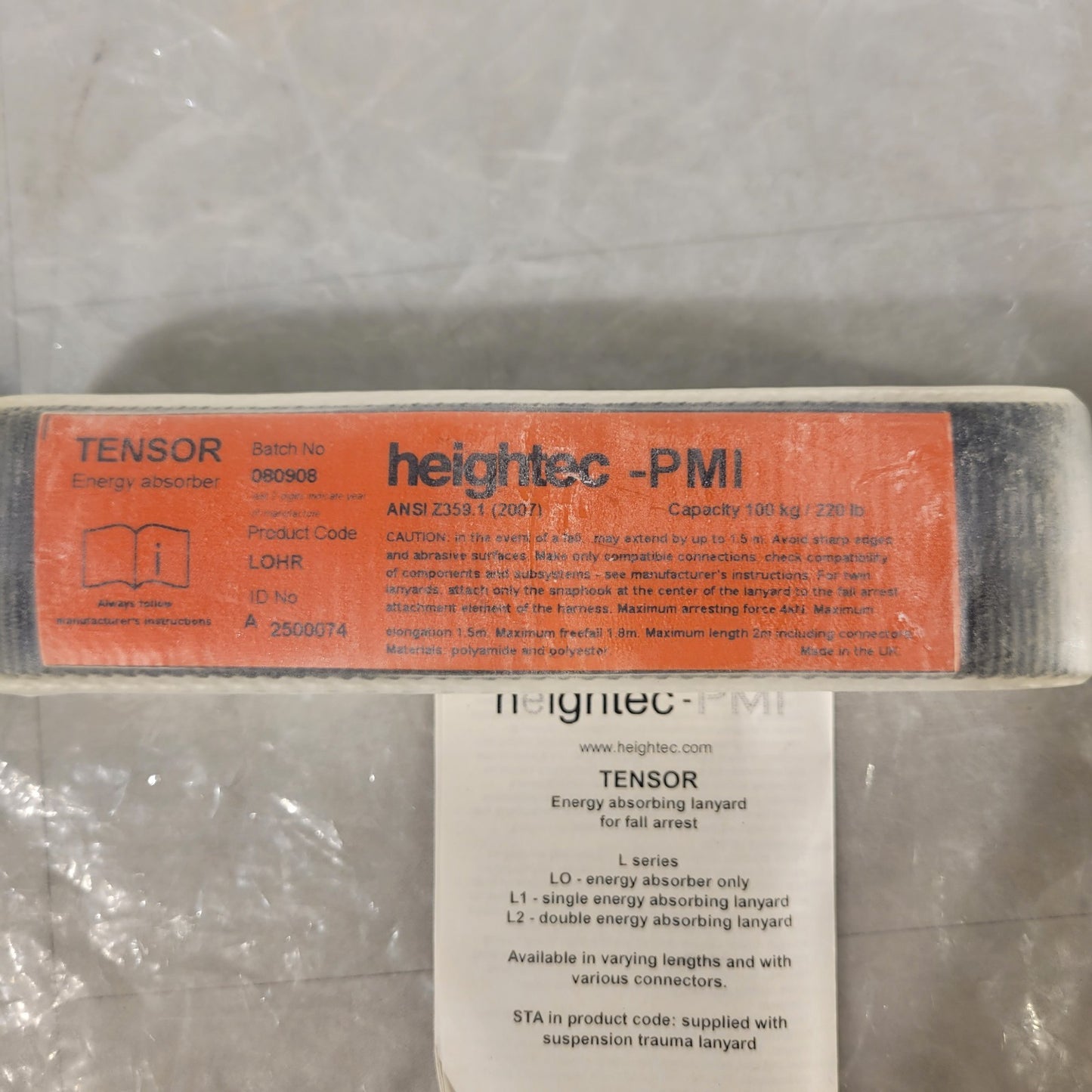 Heightec -PMI Tensor Energy Absorber LOHR 100kg/220lb Capacity Hook & Ring