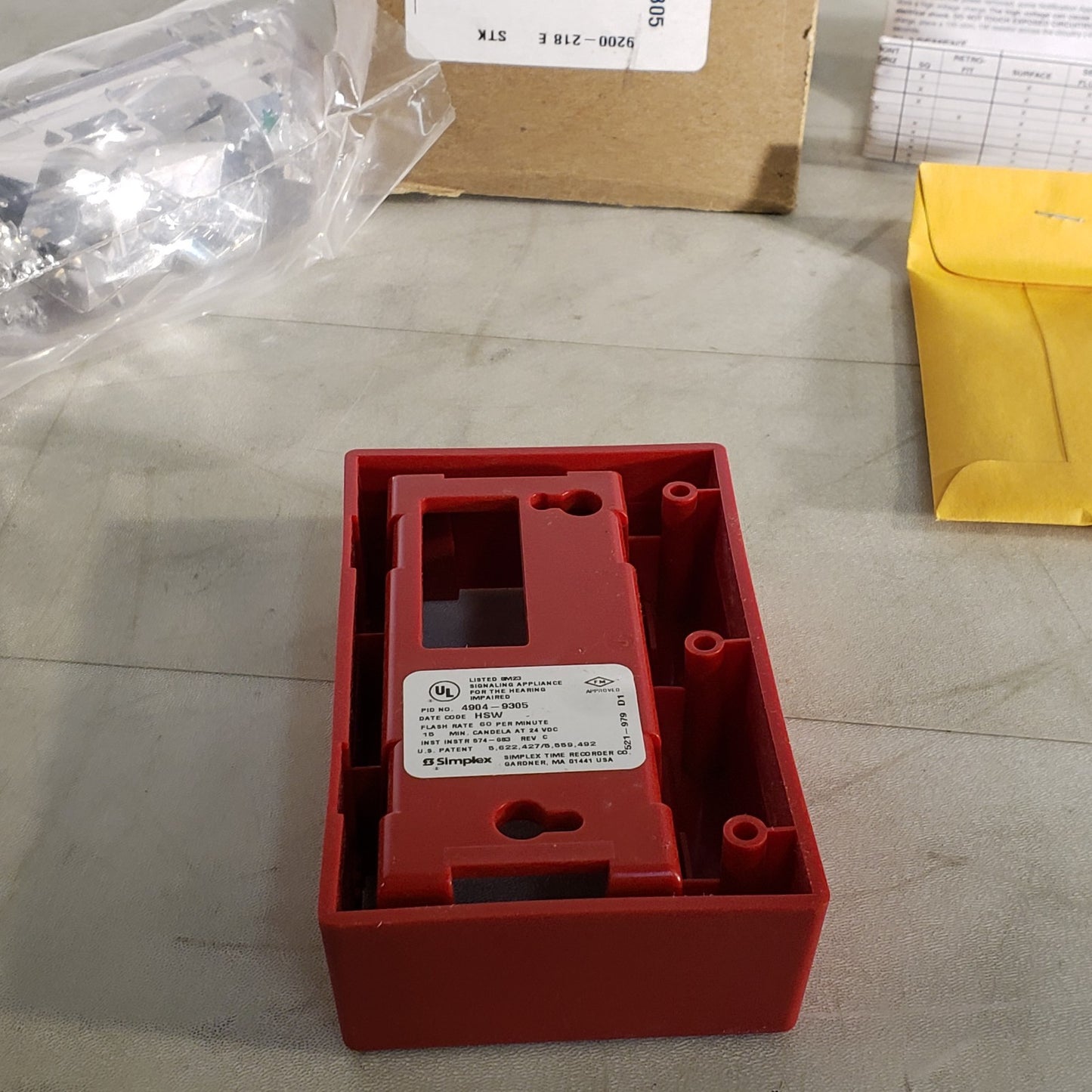Simplex 4904 Fire Simplex 4904-9305 Strobe Light Box