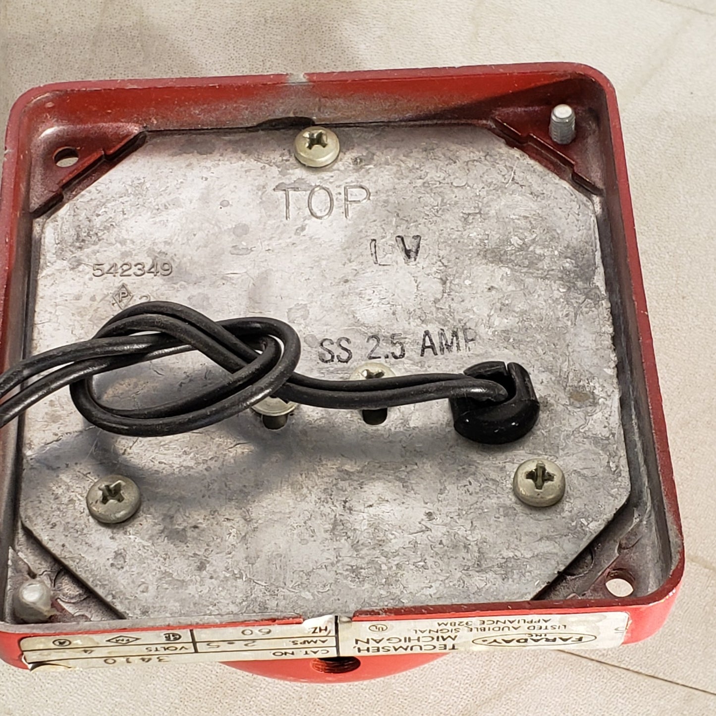 FOS Faraday 3410 Red Bell Standard Electric Time P/N 009843