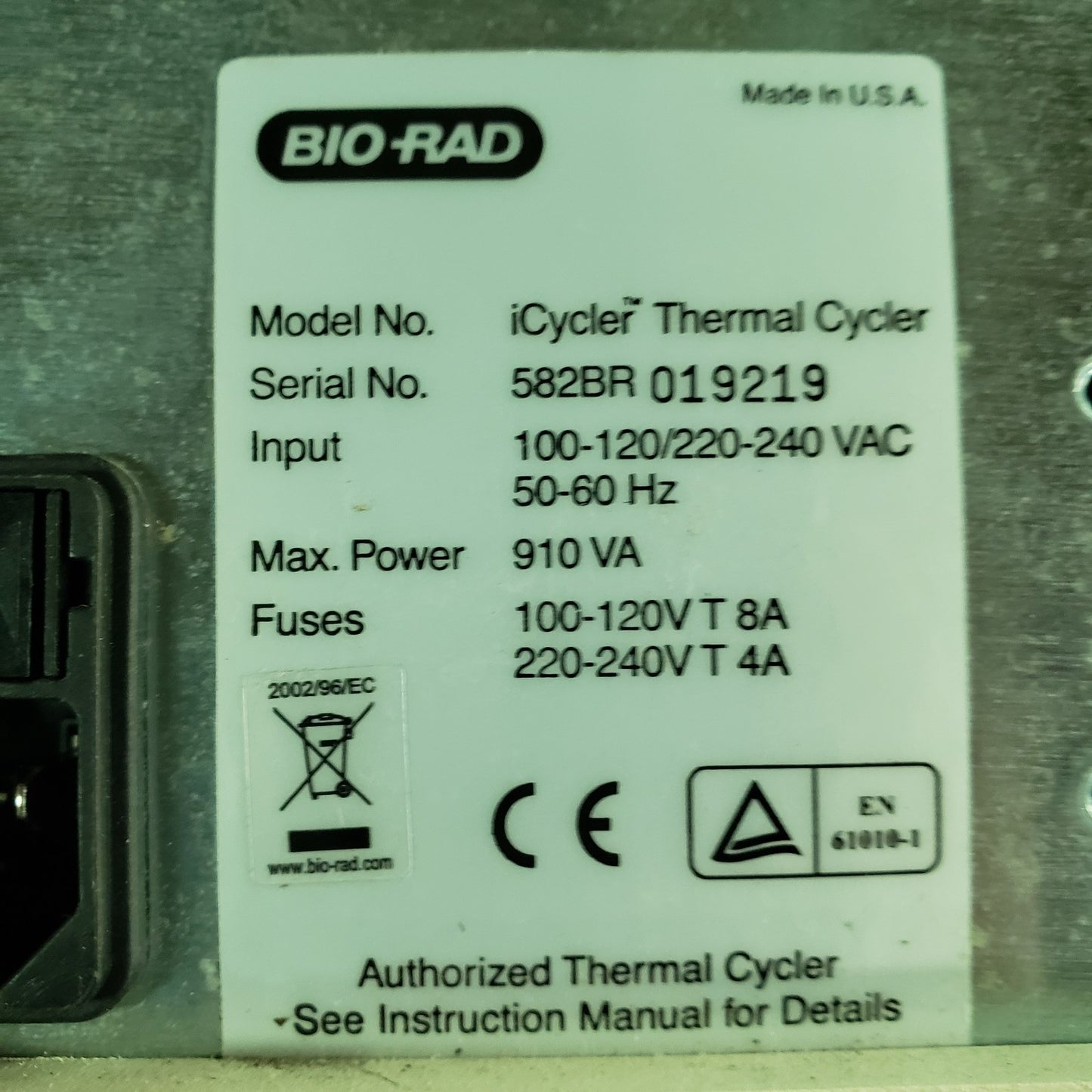 BioRad iCycler Thermal Cycler System w/ PCR detection System Multiplex Analysis