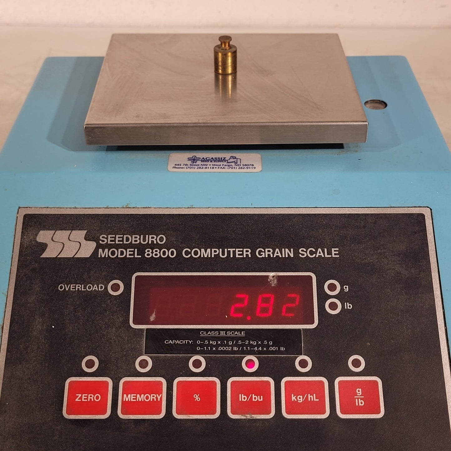 Seedburo 8800 Computer Grain Scale Balance Grams And IB Measure Electronic Weigh