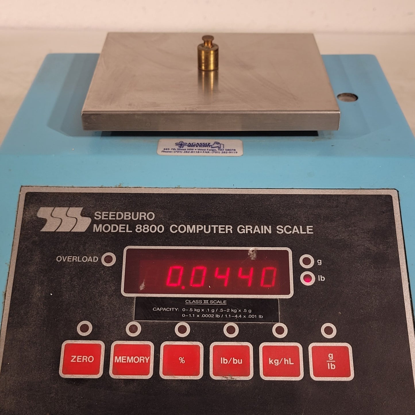 Seedburo 8800 Computer Grain Scale Balance Grams And IB Measure Electronic Weigh