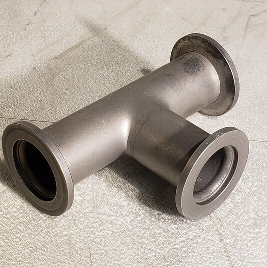 ISO KF25 NW25 Tee Style Fitting Stainless Steel High Vacuum 4" Length QF25