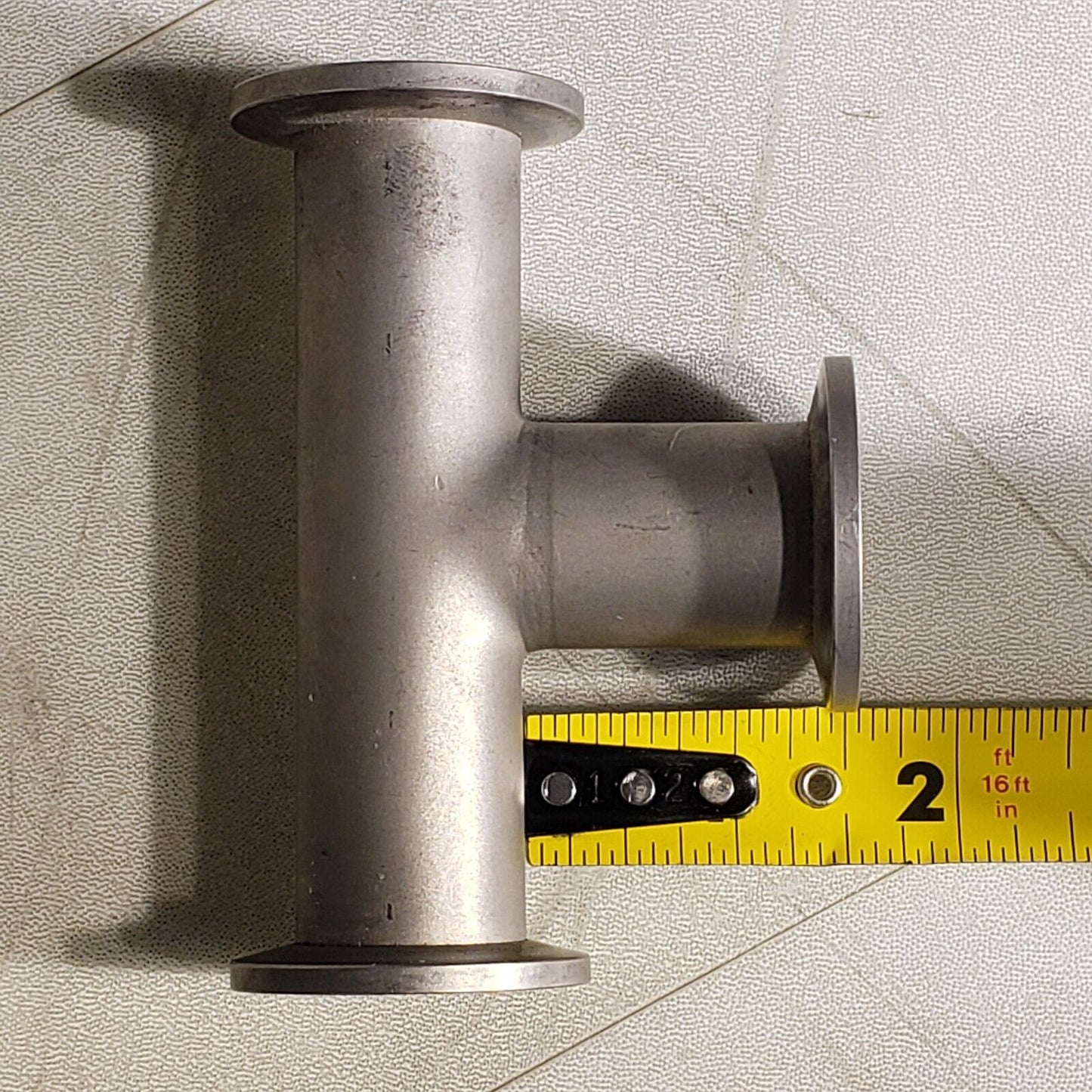 ISO KF25 NW25 Tee Style Fitting Stainless Steel High Vacuum 4" Length QF25
