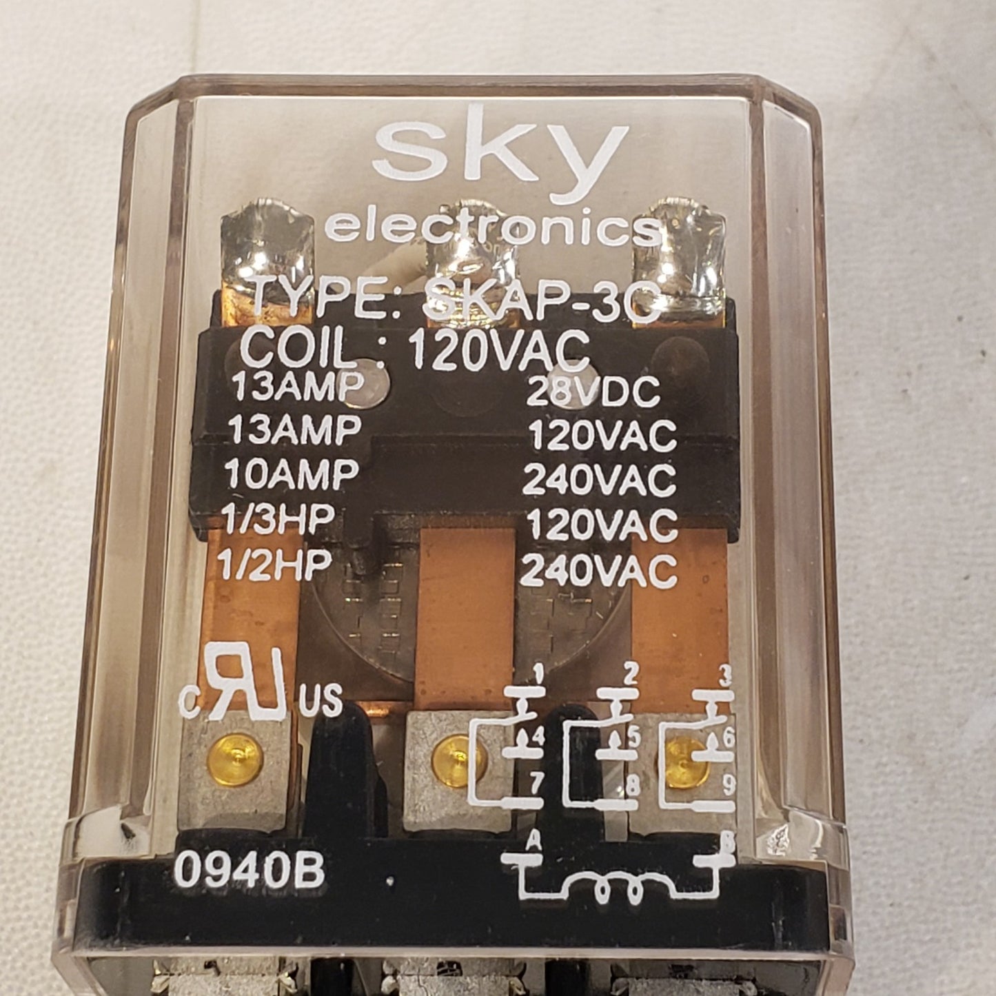 SKY Electronics Relay SKAP-3C 11 Pin 120VAC 3 POLE 13A