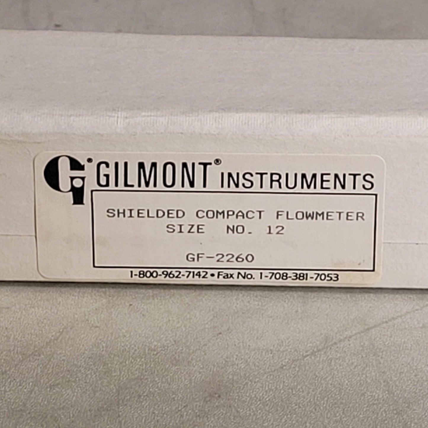 Gilmont GF-2260 Shielded Compact Flowmeter Size No.12 Size "12" 1/4IN NPTM Ports