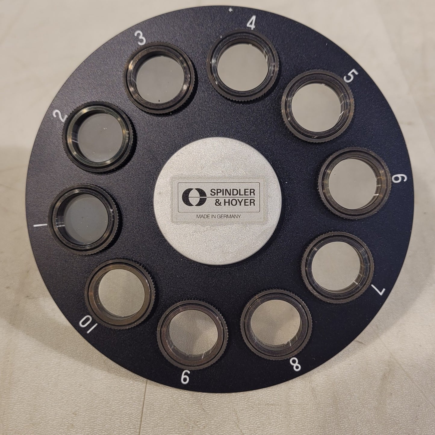 Spindler and Hoyer Resazurin ND Filter Wheel Neutral Density 10-Place Rotating