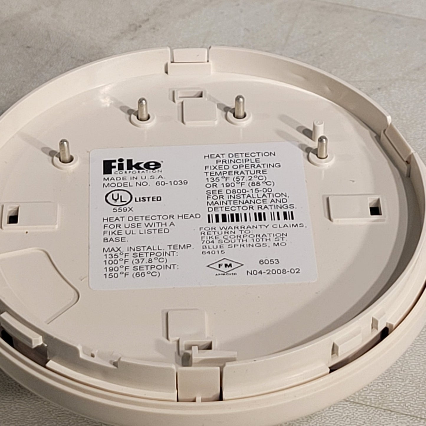 Fike 60-1039 Intelligent Heat Detector 78386024443