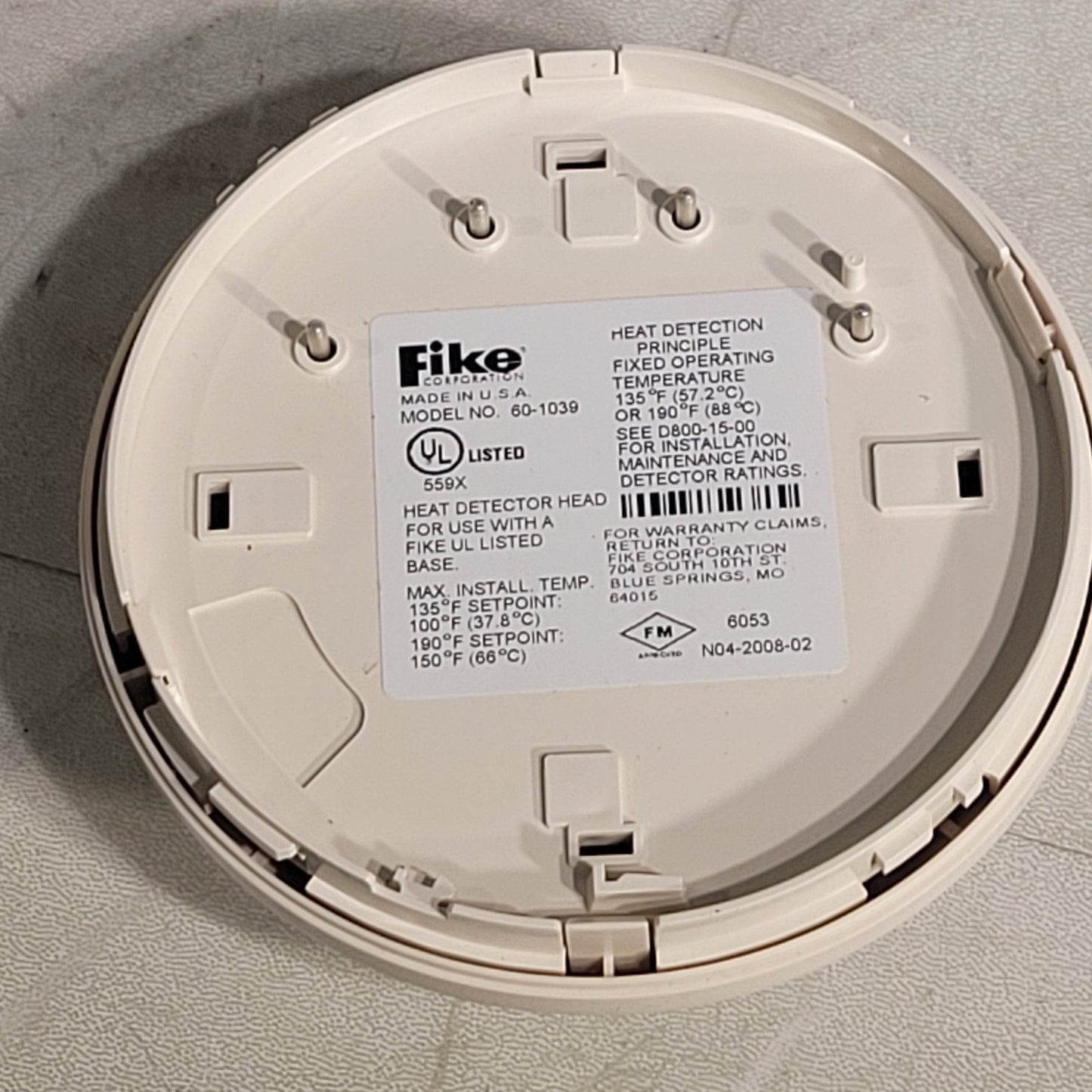 Fike 60-1039 Intelligent Heat Detector 78386024443