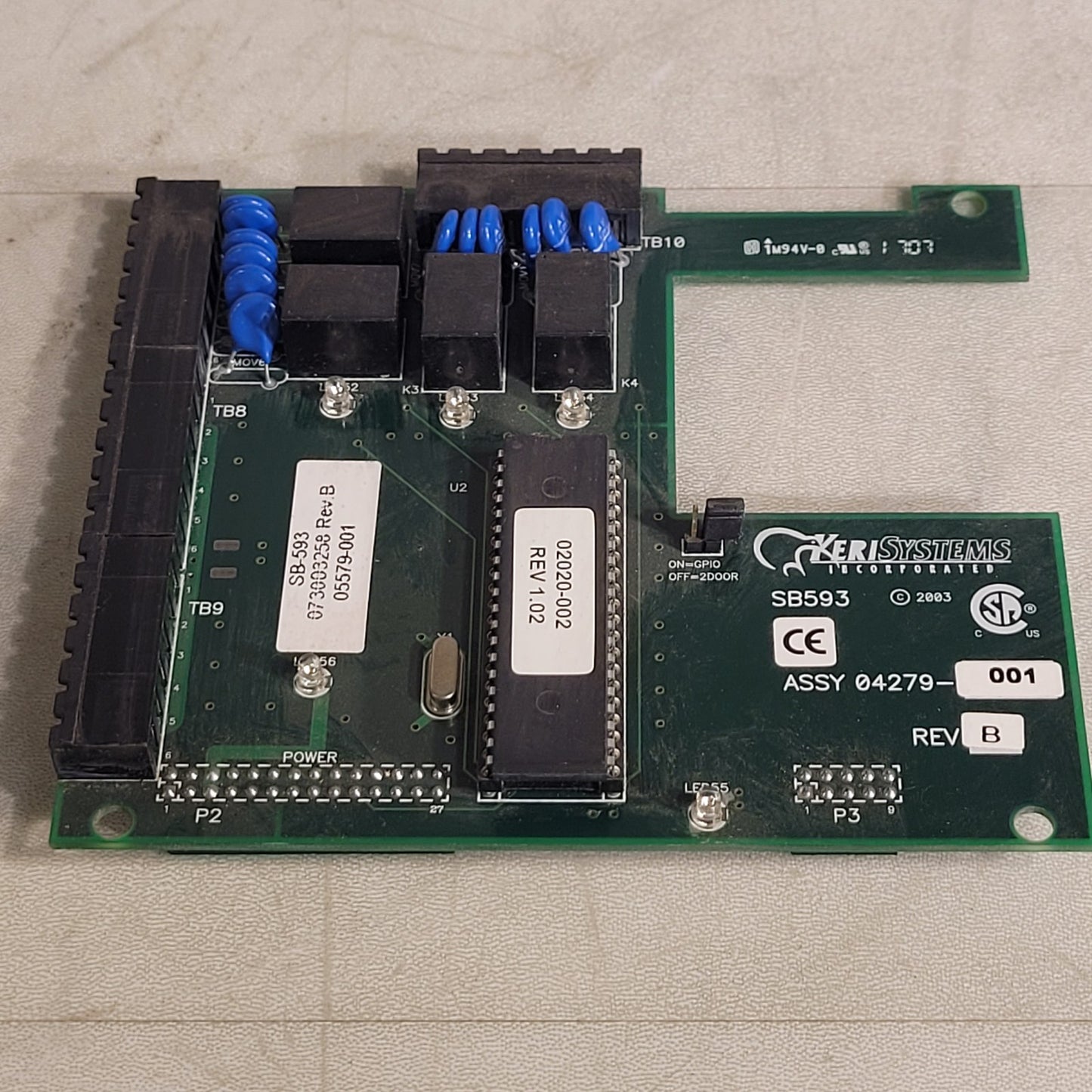 Keri System Assy SB593 Satellite Board 04279-0001 Board Rev B Control Board
