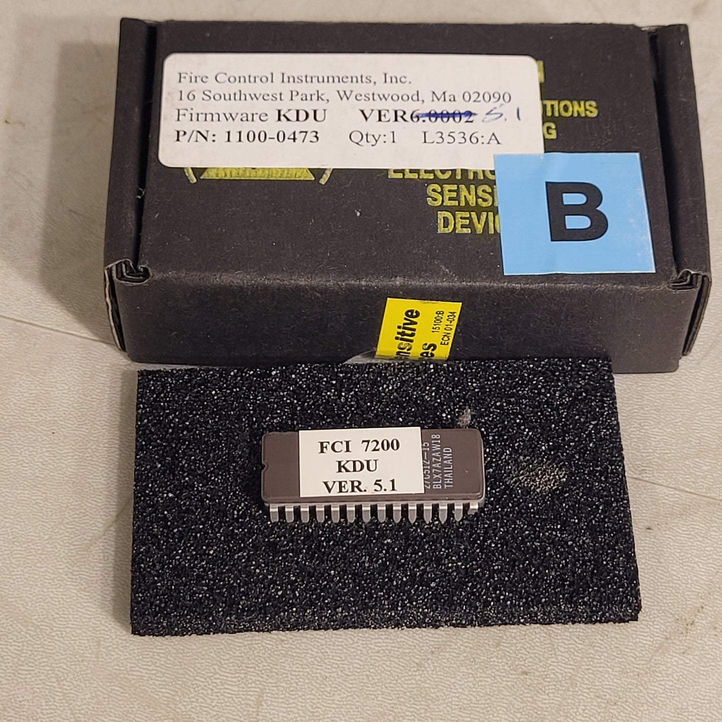 FCI 7200 KDU Ver. 5.1 Firmware Chip Honeywell Fire Control Instruments